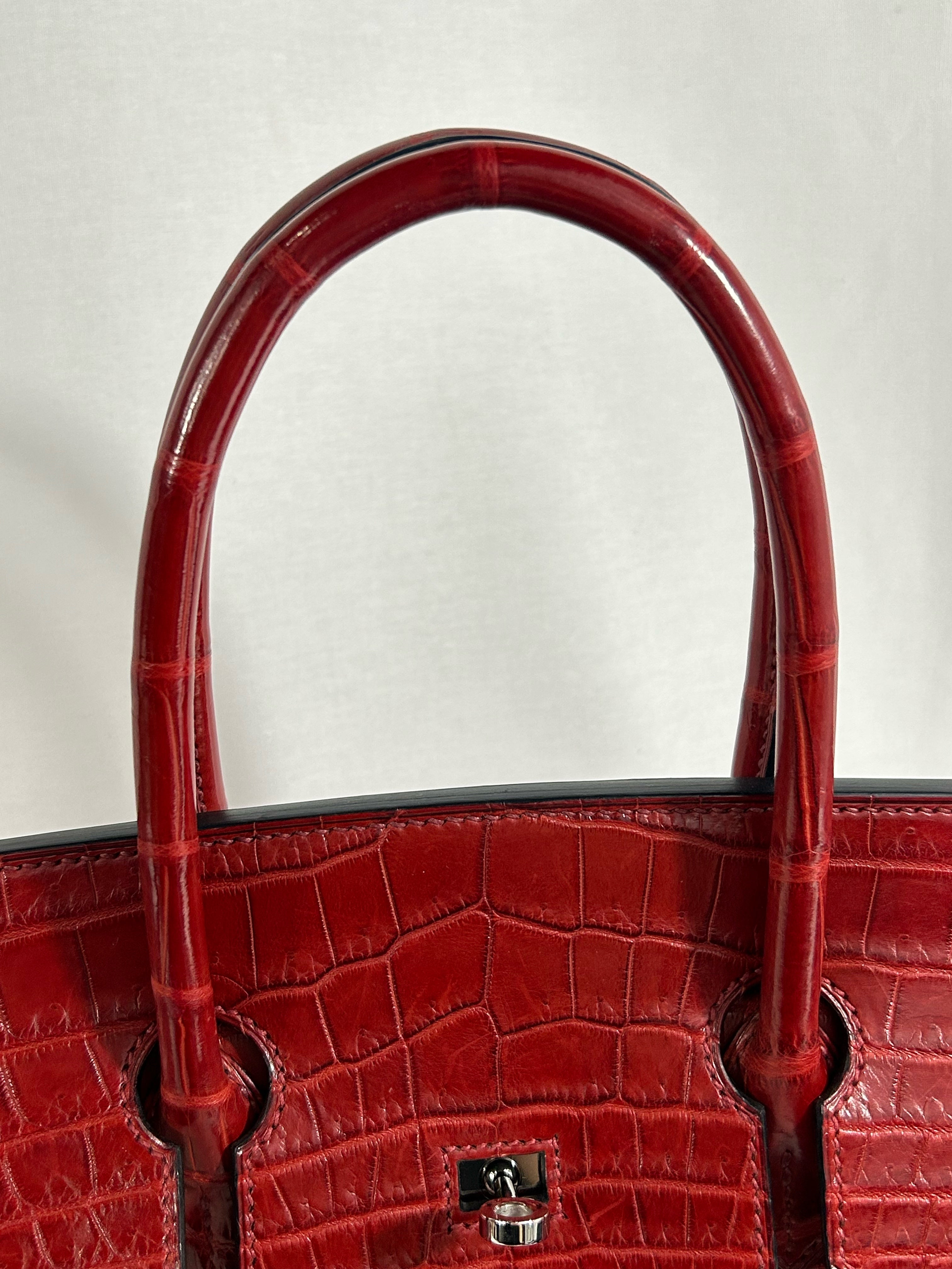 Red Matte Niloticus Crocodile Birkin 35 w/PHW