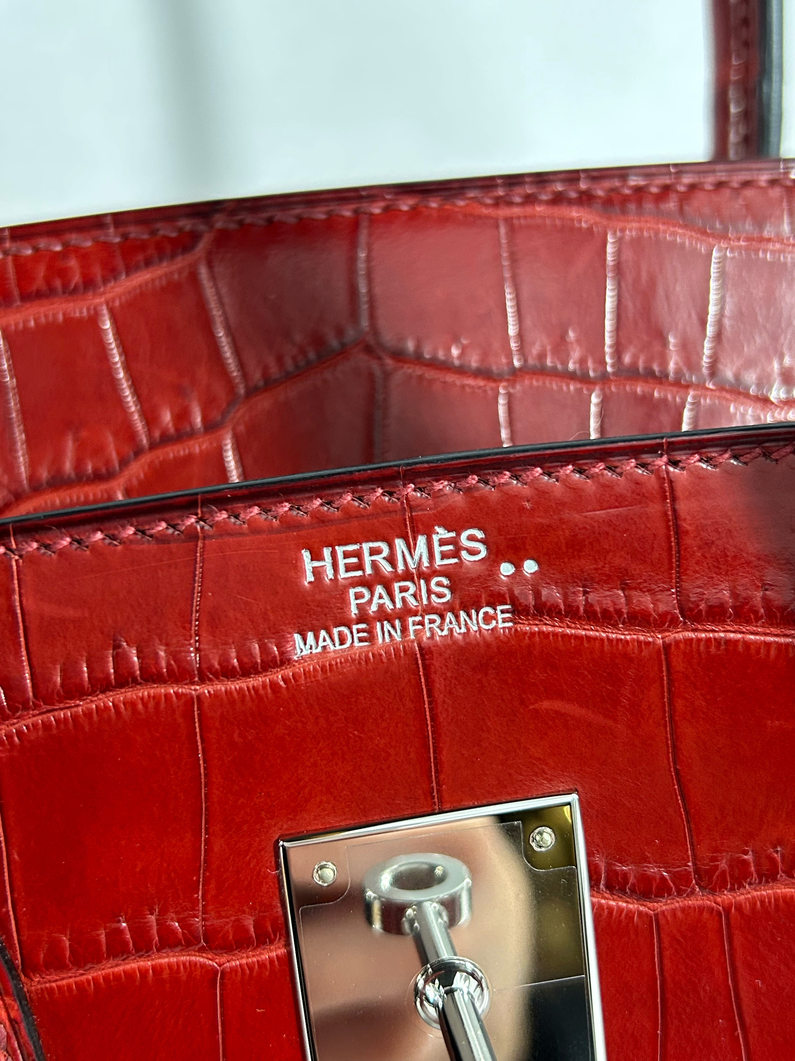 Red Matte Niloticus Crocodile Birkin 35 w/PHW