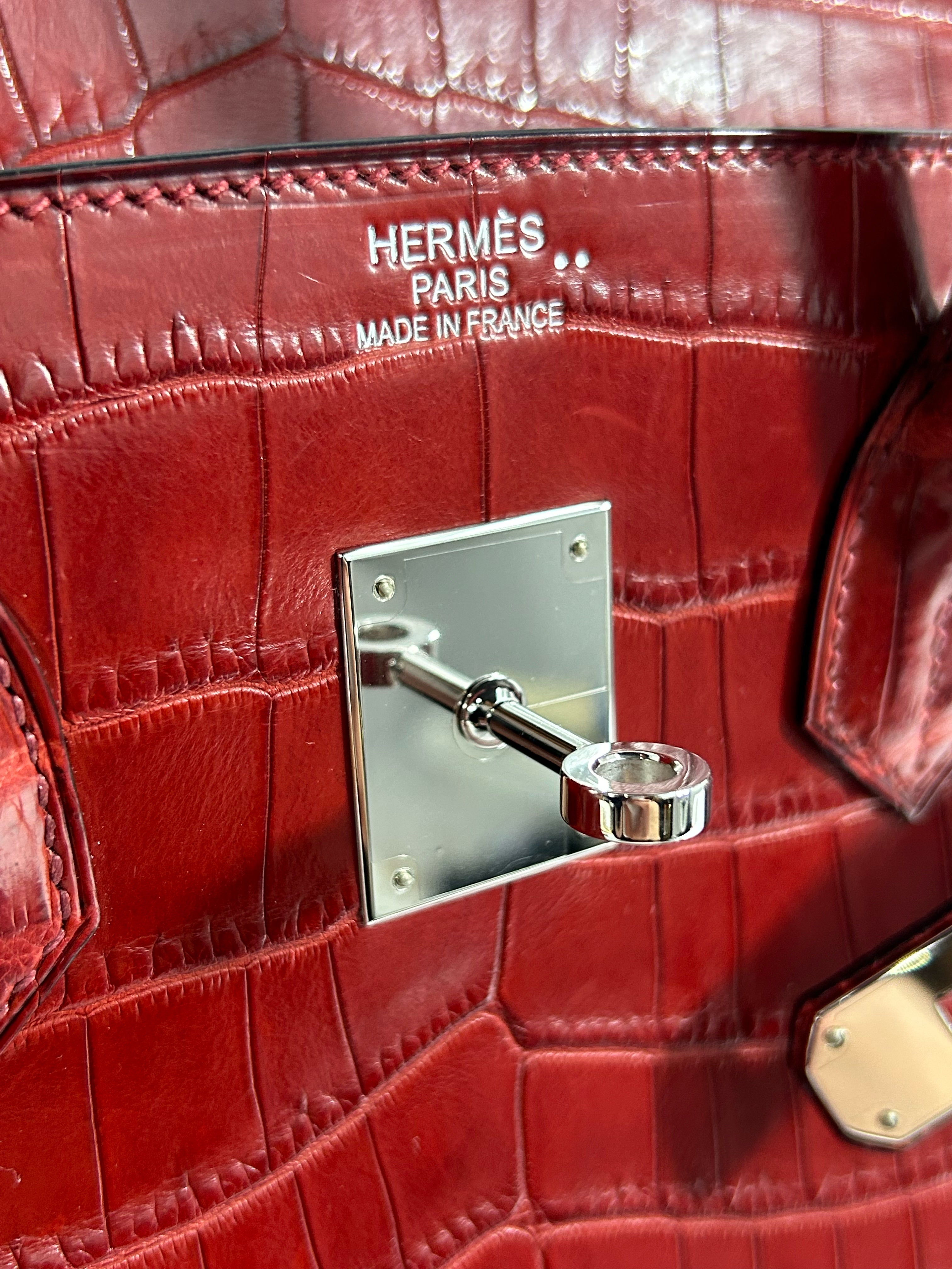 Red Matte Niloticus Crocodile Birkin 35 w/PHW