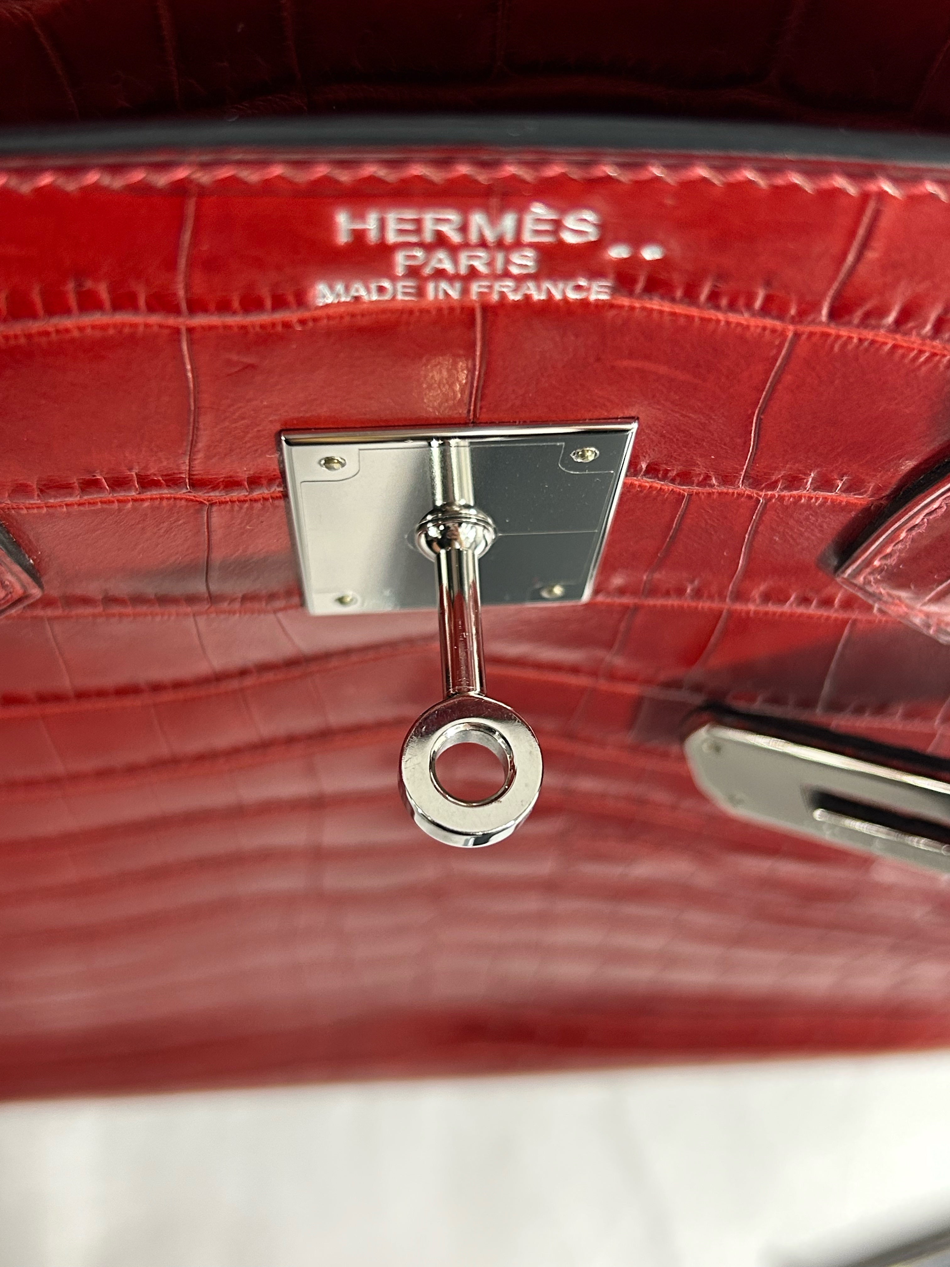 Red Matte Niloticus Crocodile Birkin 35 w/PHW