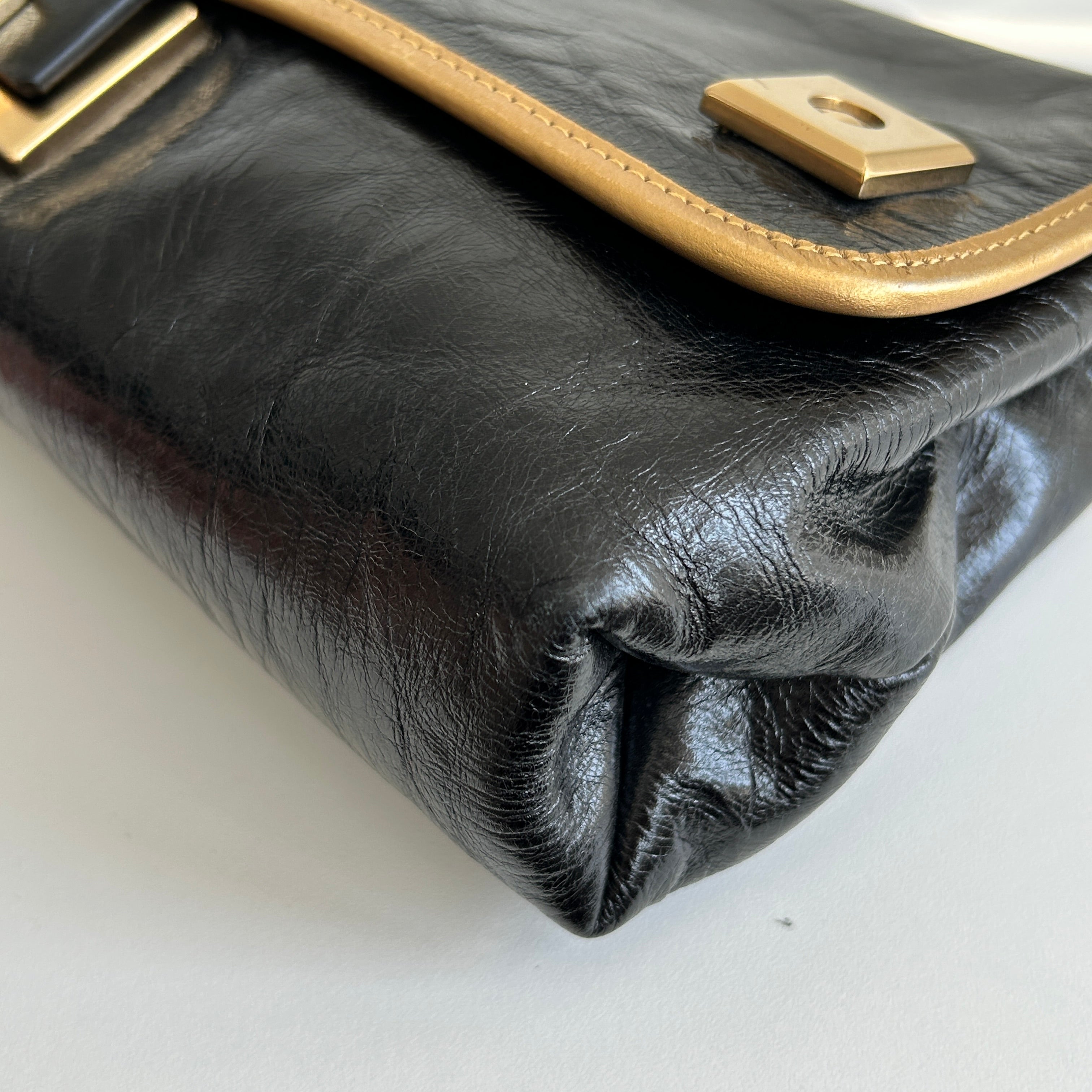 Black Leather Clutch Bag