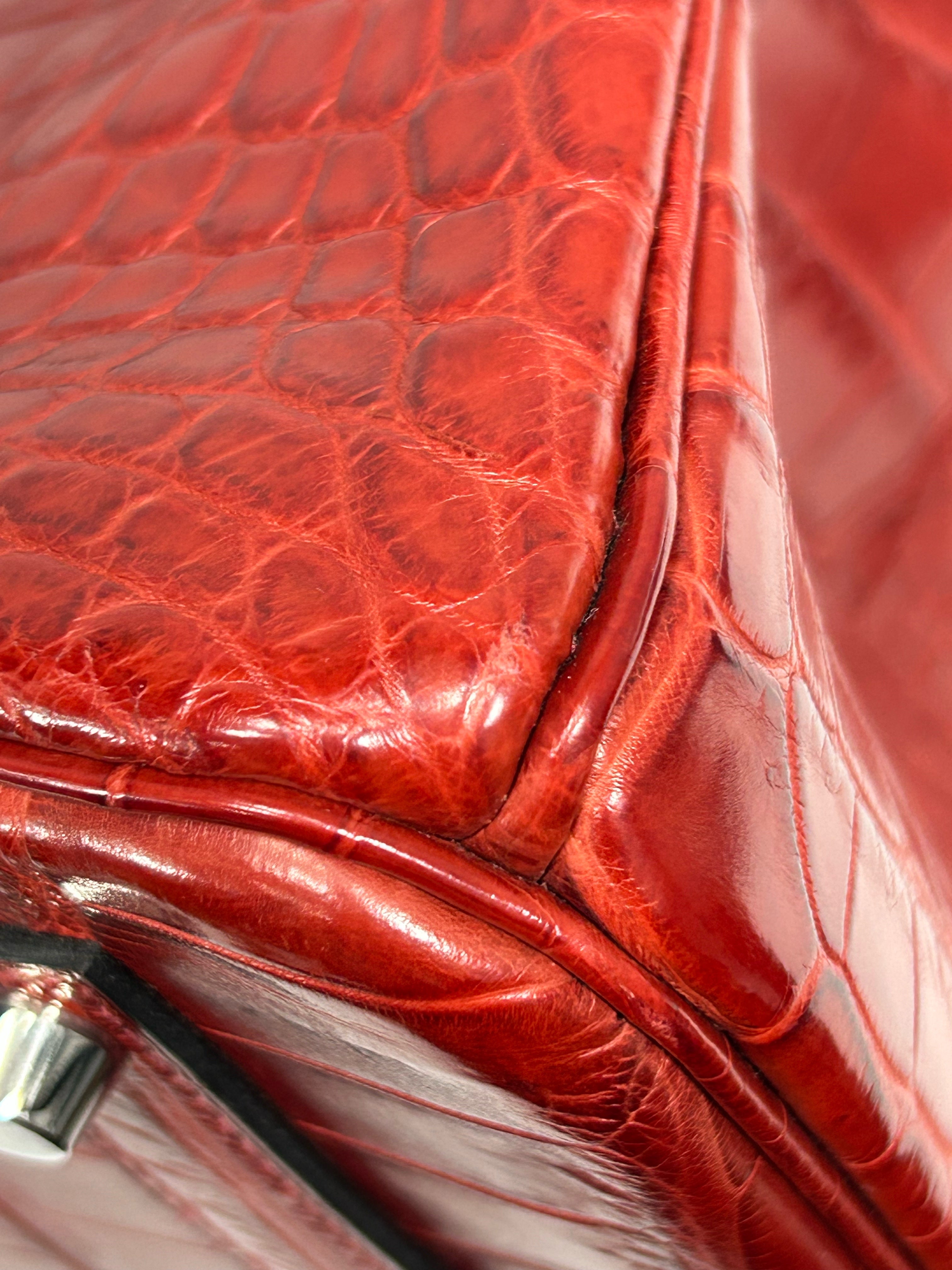 Red Matte Niloticus Crocodile Birkin 35 w/PHW