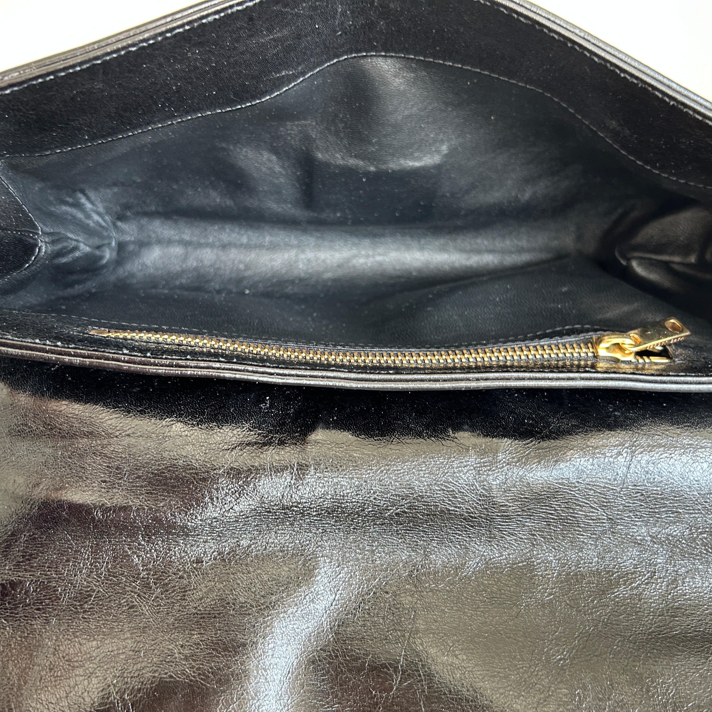 Black Leather Clutch Bag