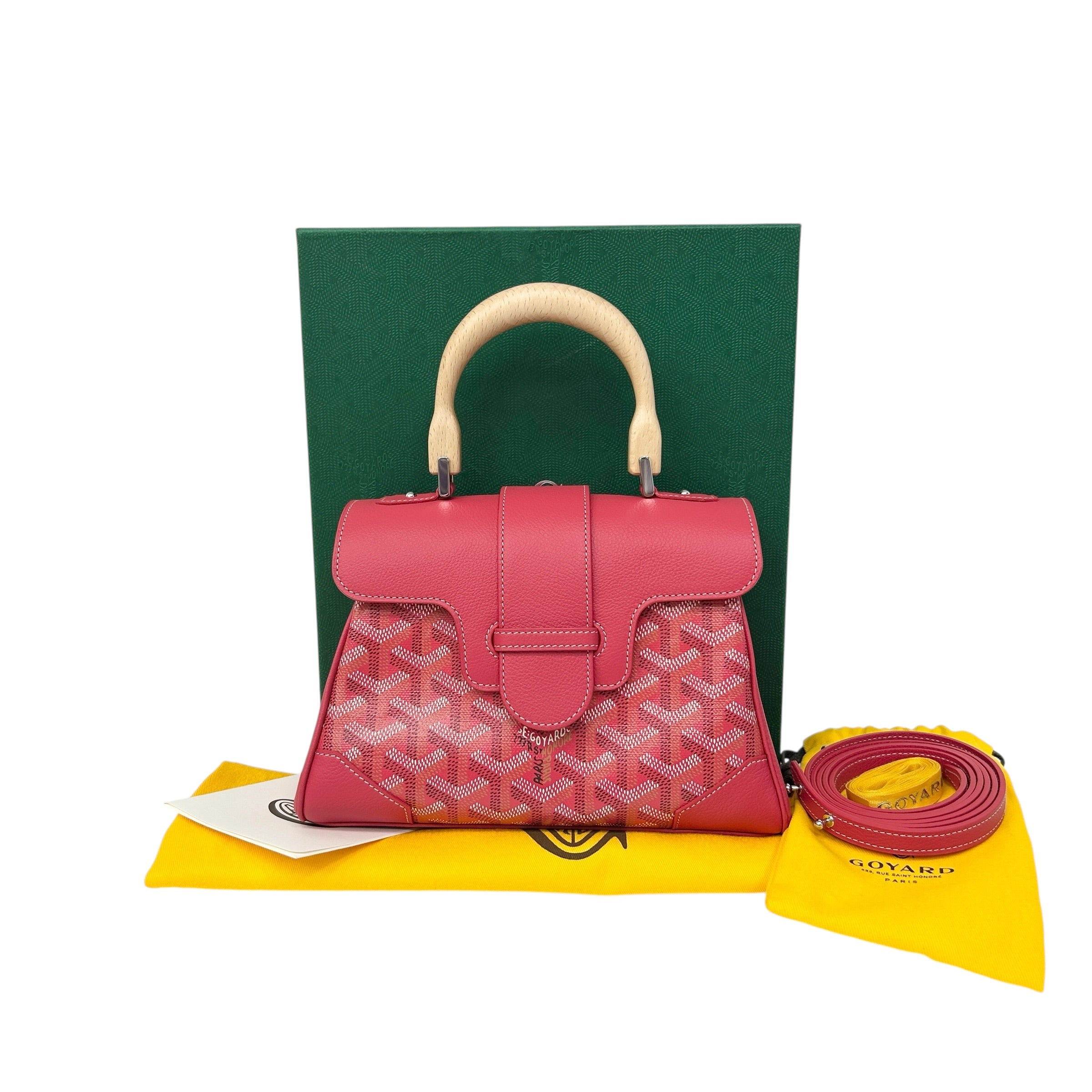 Red Chevron Print Coated Canvas Mini Saigon Bag - Haute Classics