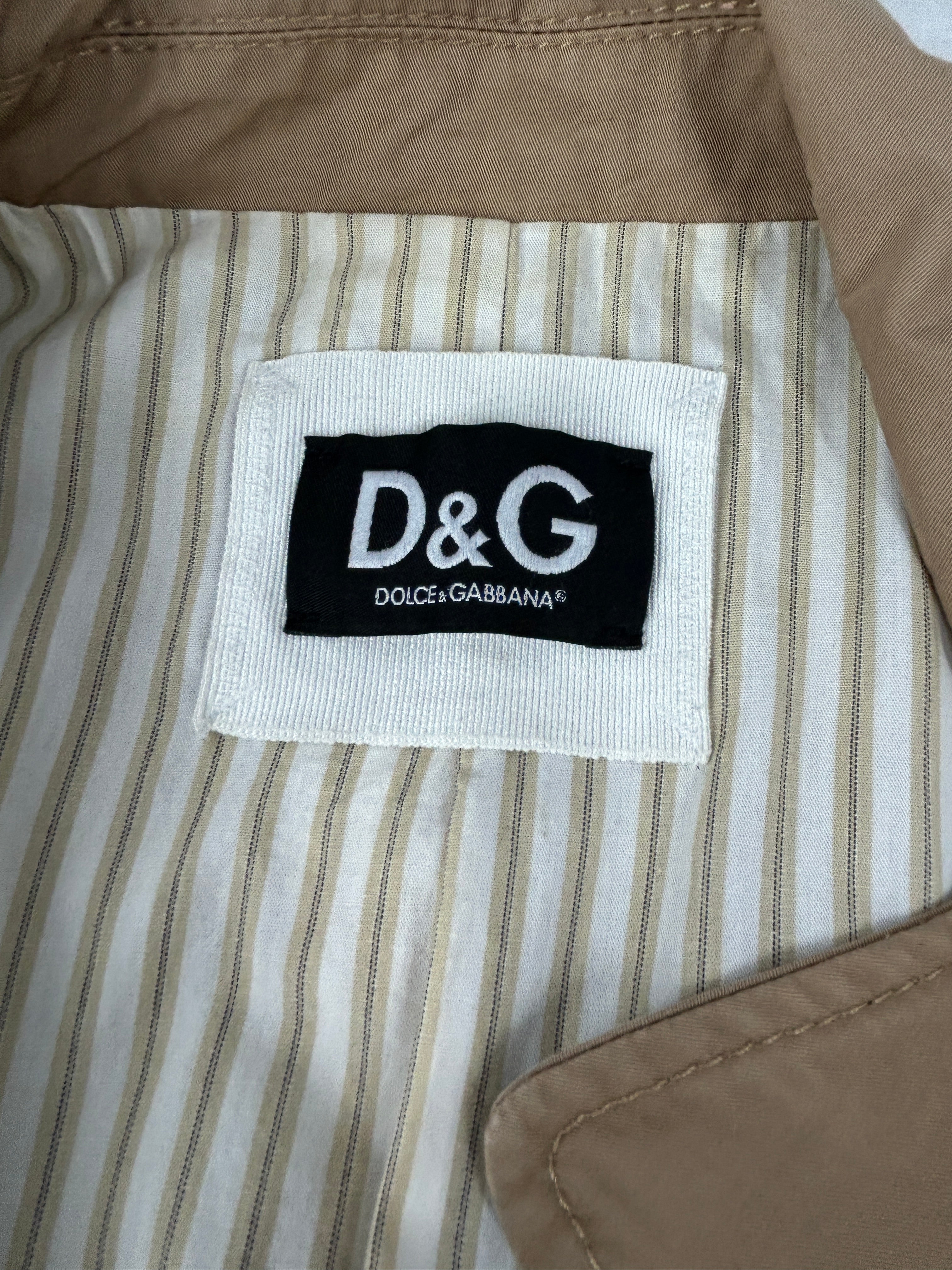 Beige Cotton Double Breasted Trench Coat
