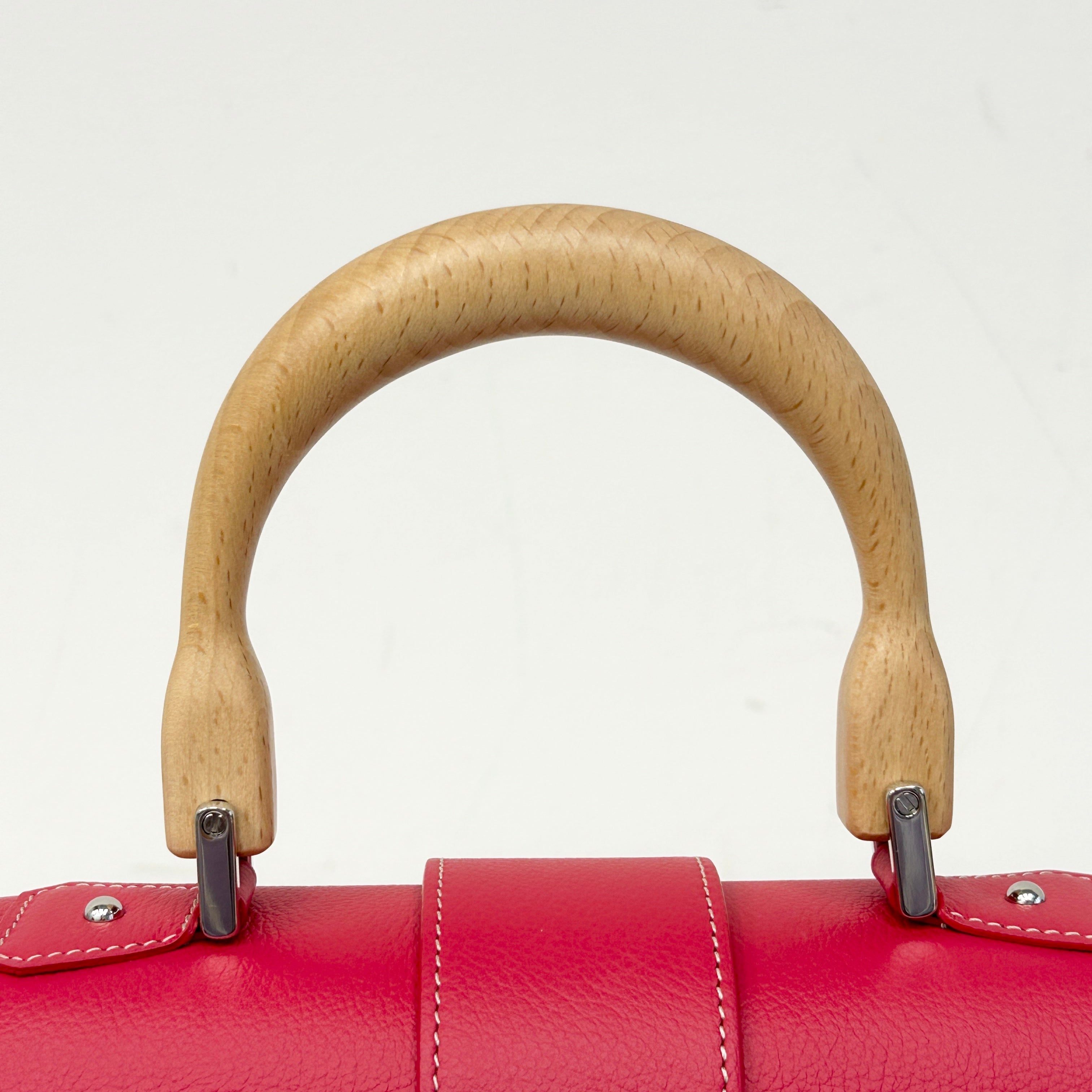 Red Chevron Print Coated Canvas Mini Saigon Bag - Haute Classics