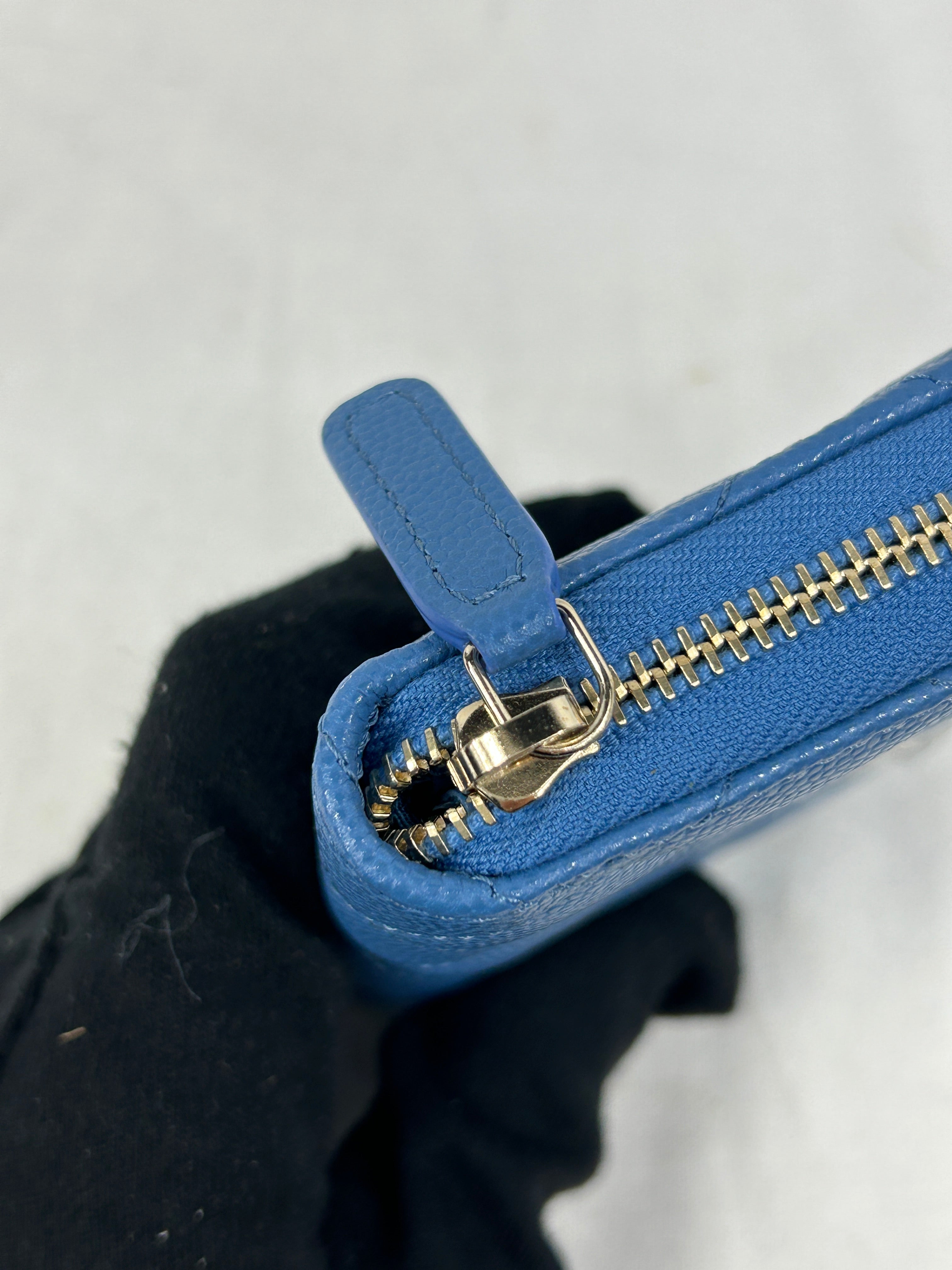Blue Caviar Quilted Card Coin Pouch w/GHW