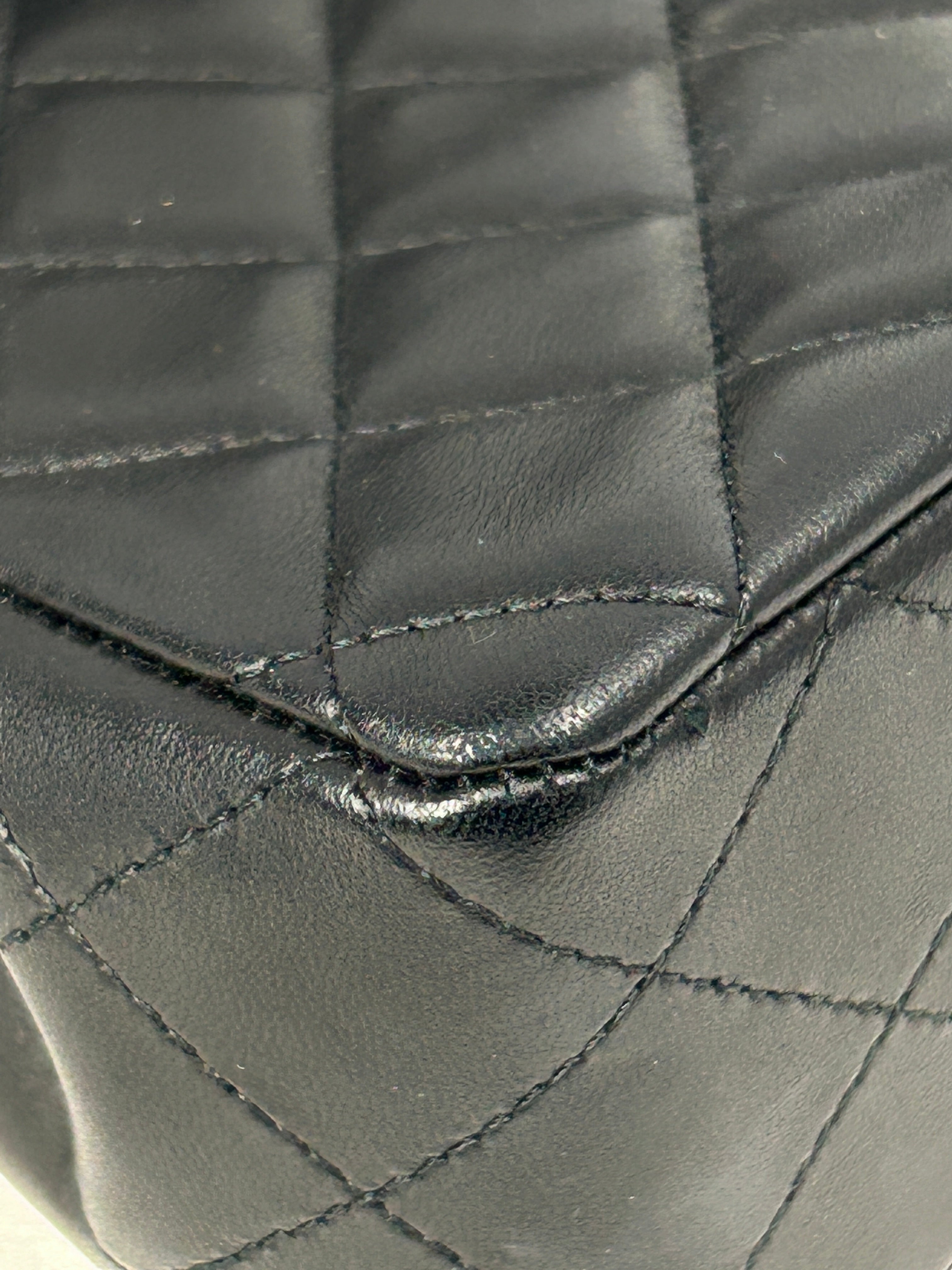Black Quilted Lambskin Single Flap Mini Rectangle w/SHW