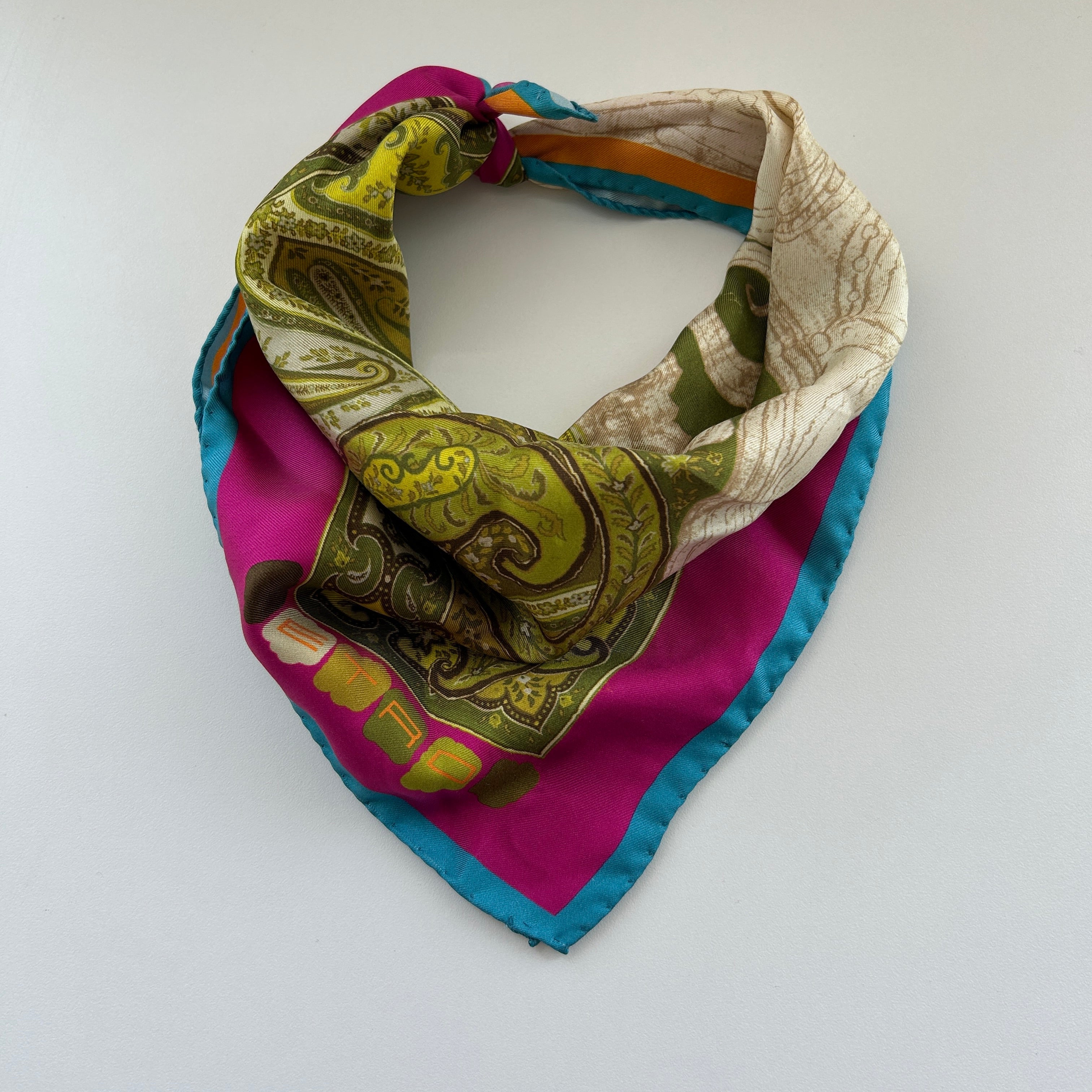 Multicolored Pattern Silk Scarf