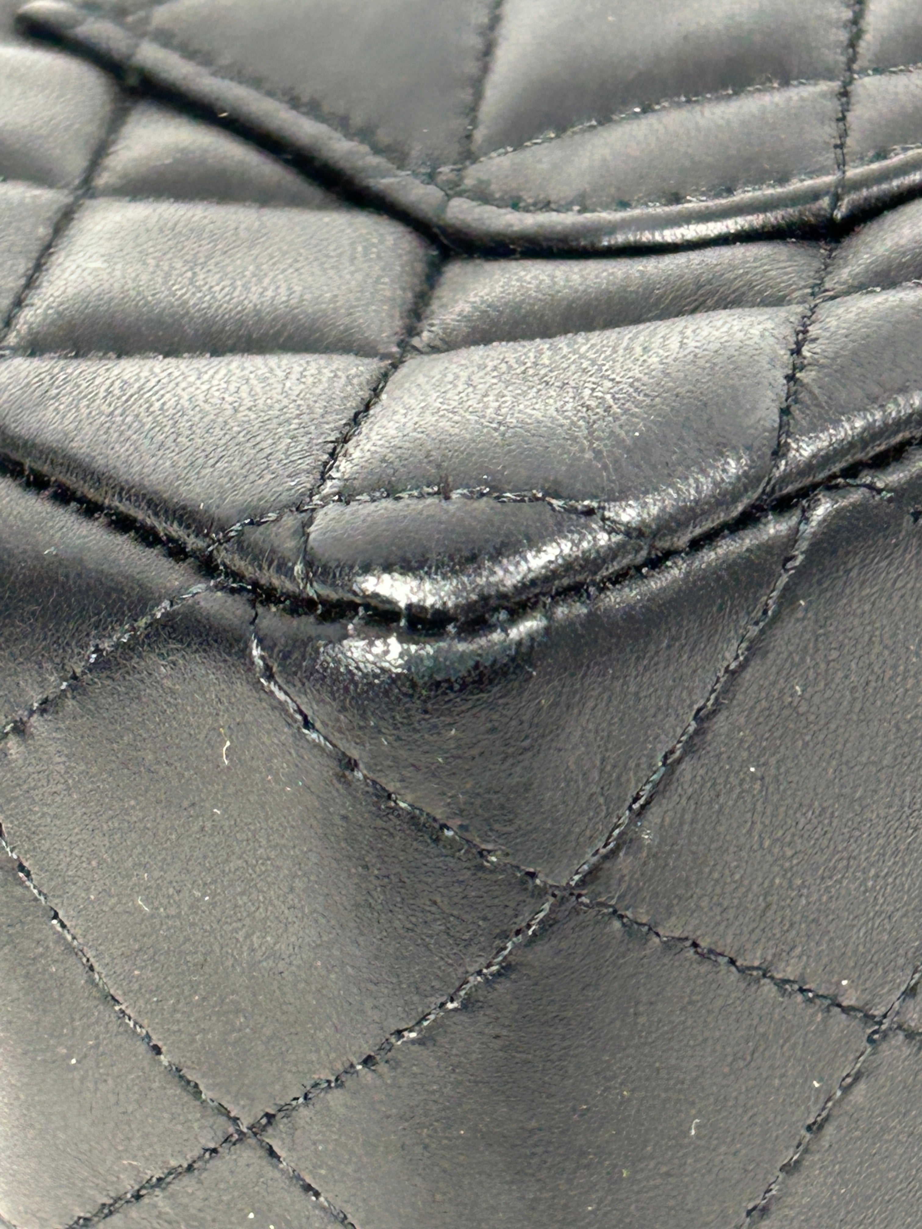 Black Quilted Lambskin Single Flap Mini Rectangle w/SHW