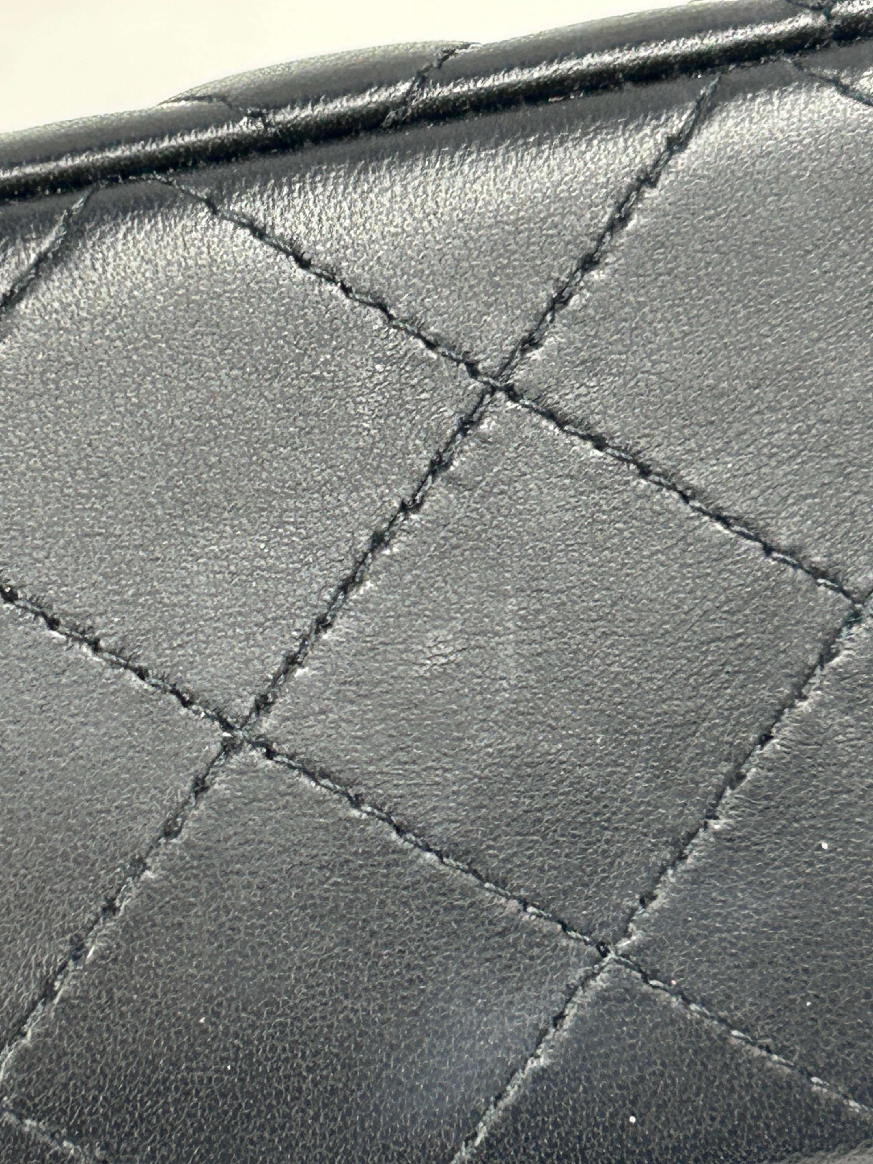 Black Quilted Lambskin Single Flap Mini Rectangle w/SHW