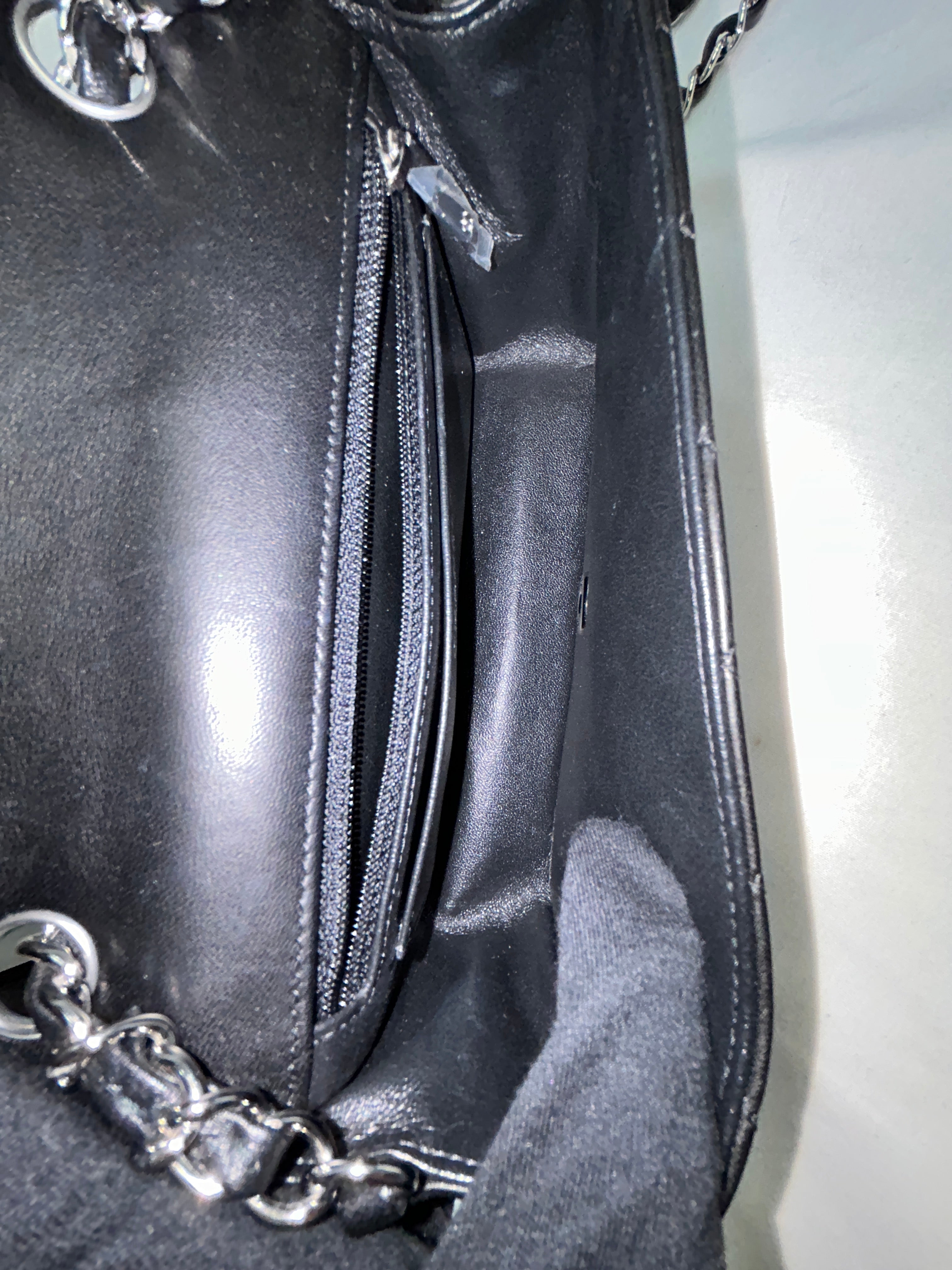 Black Quilted Lambskin Single Flap Mini Rectangle w/SHW