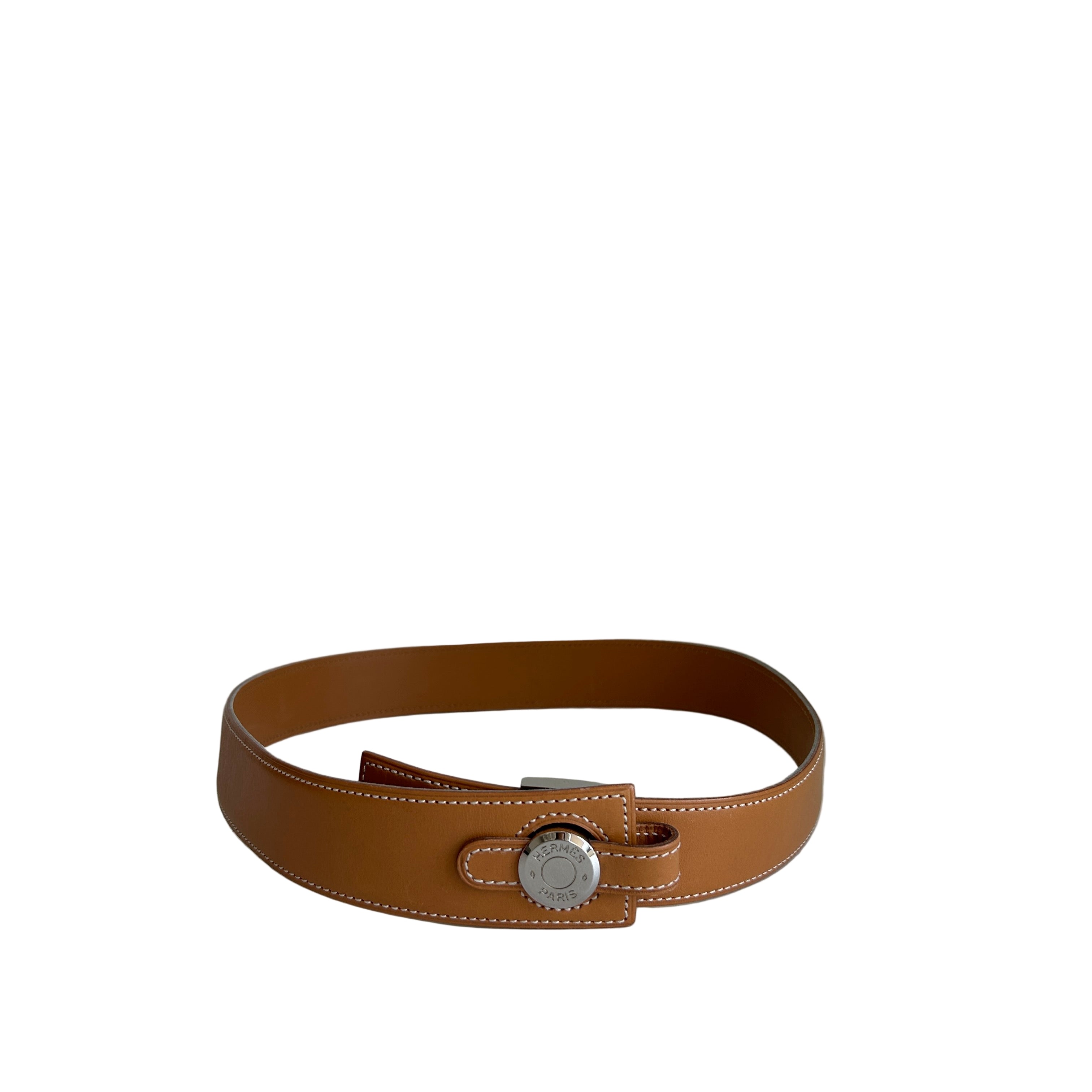 Vintage 1998 Tan Leather Clou de Selle Belt