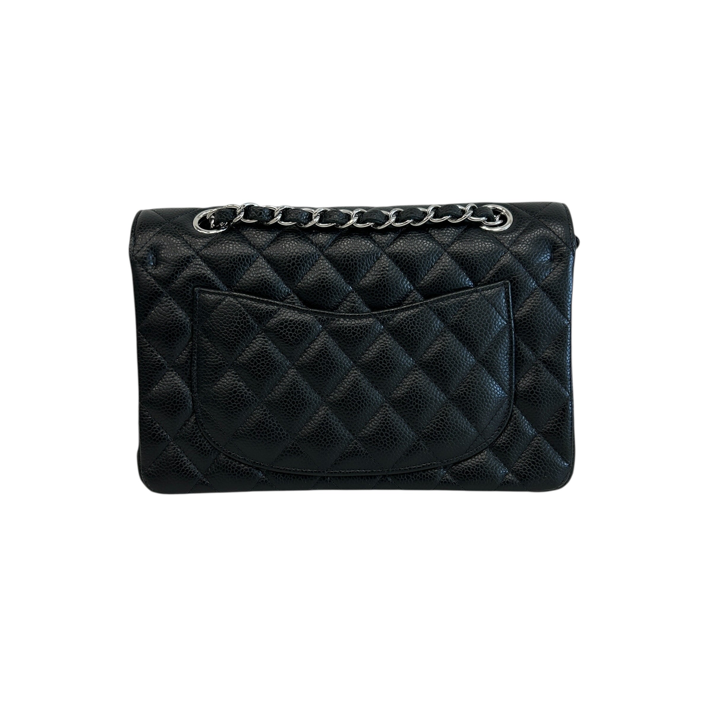 Black Caviar Small Classic Double Flap w/SHW