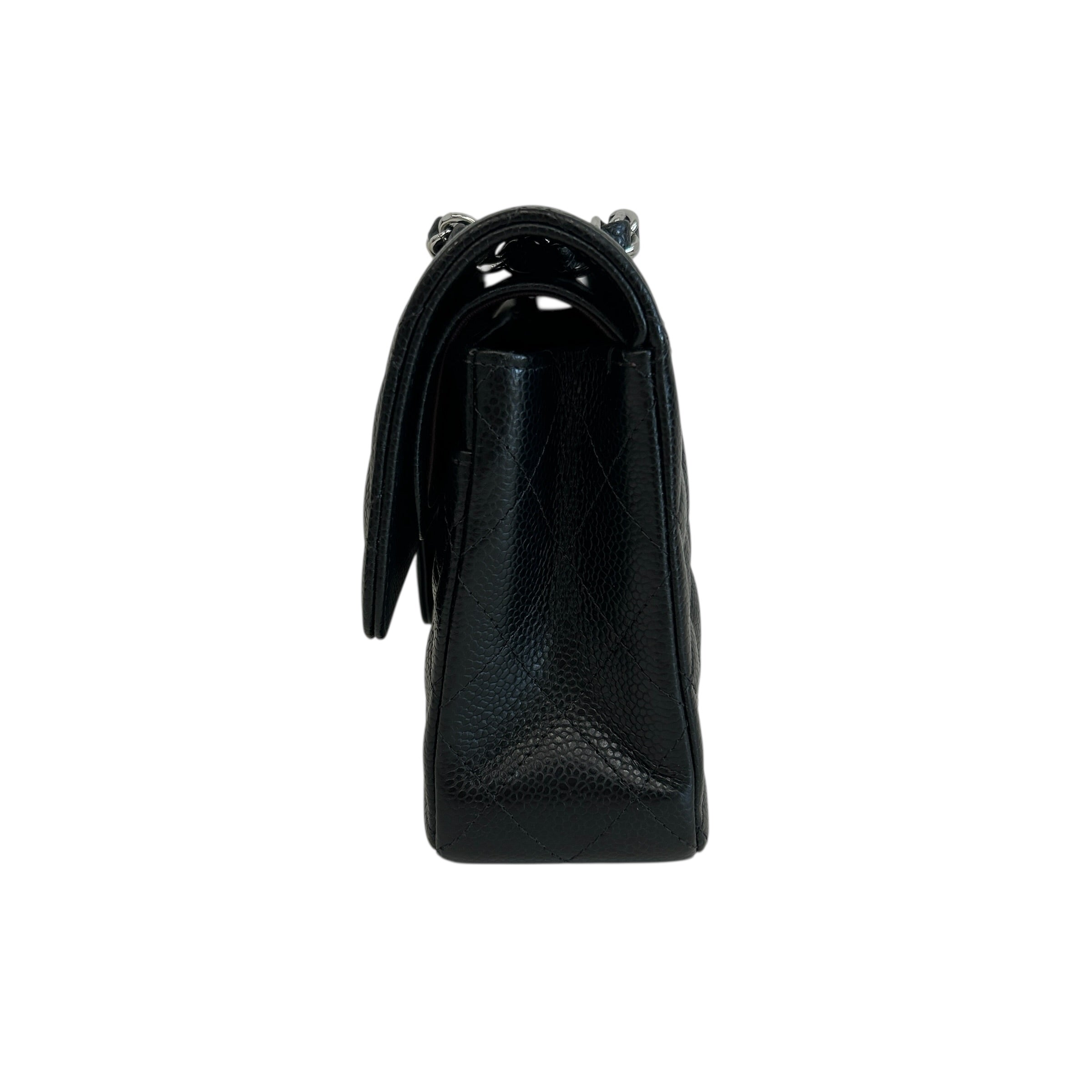 Black Caviar Small Classic Double Flap w/SHW