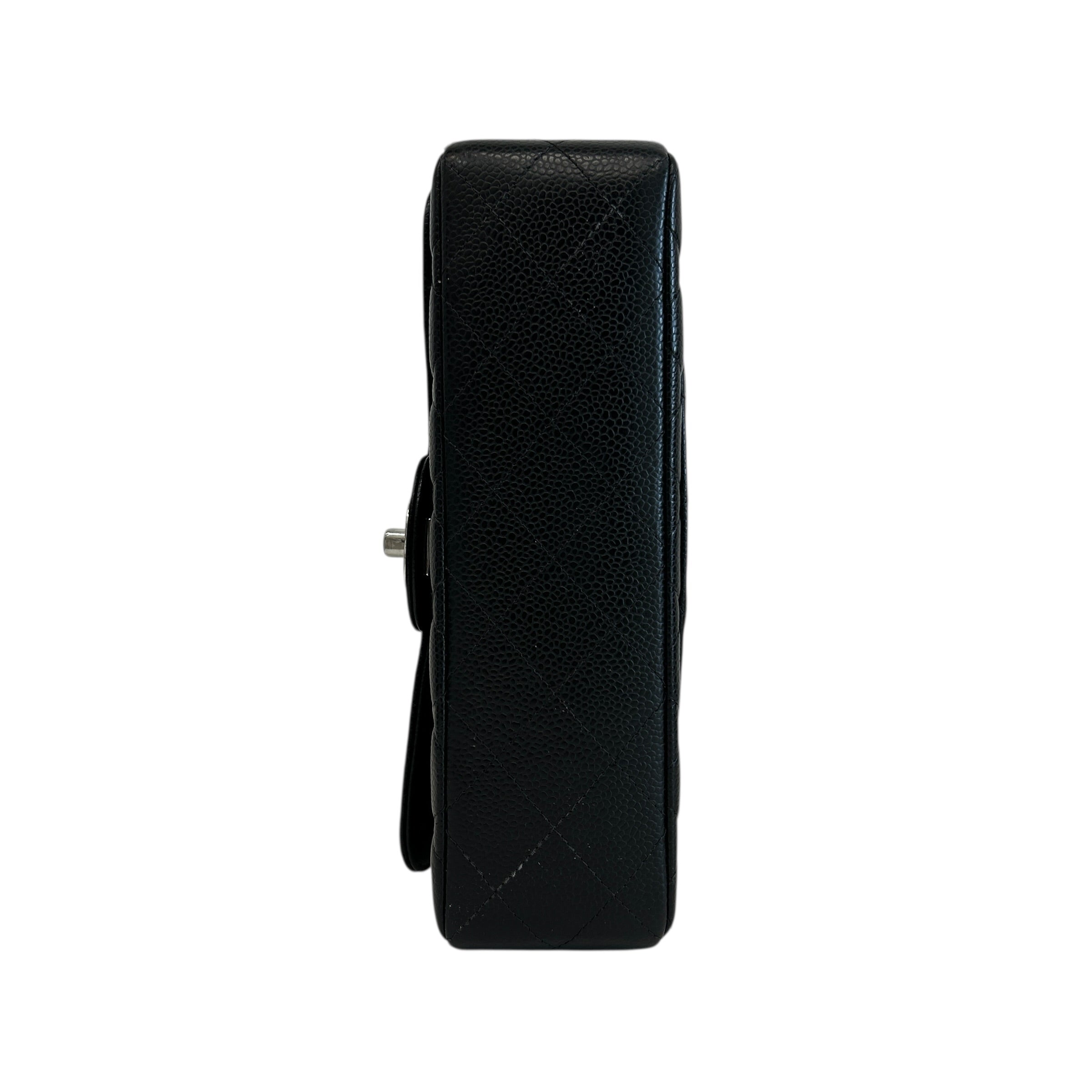 Black Caviar Small Classic Double Flap w/SHW