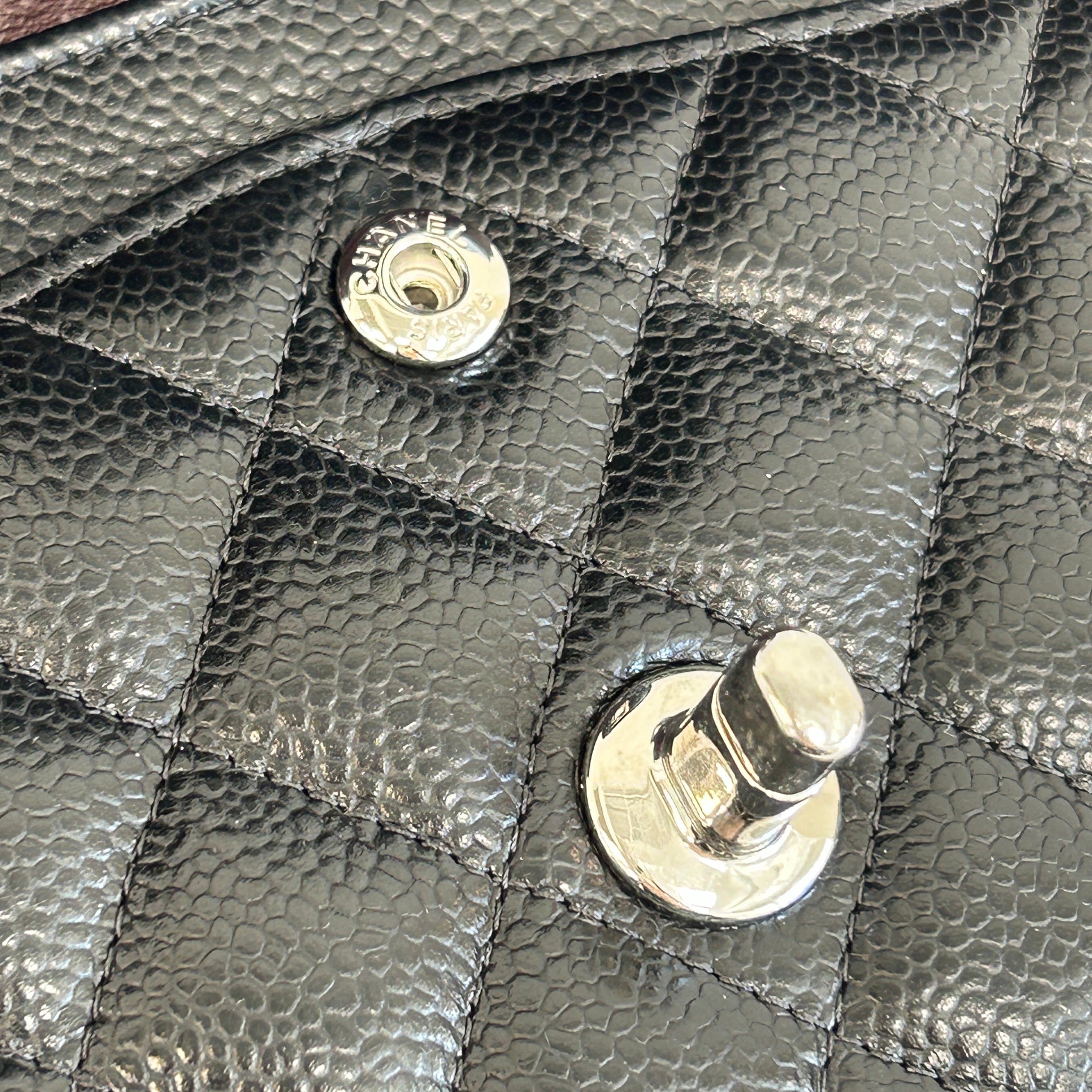 Black Caviar Small Classic Double Flap w/SHW