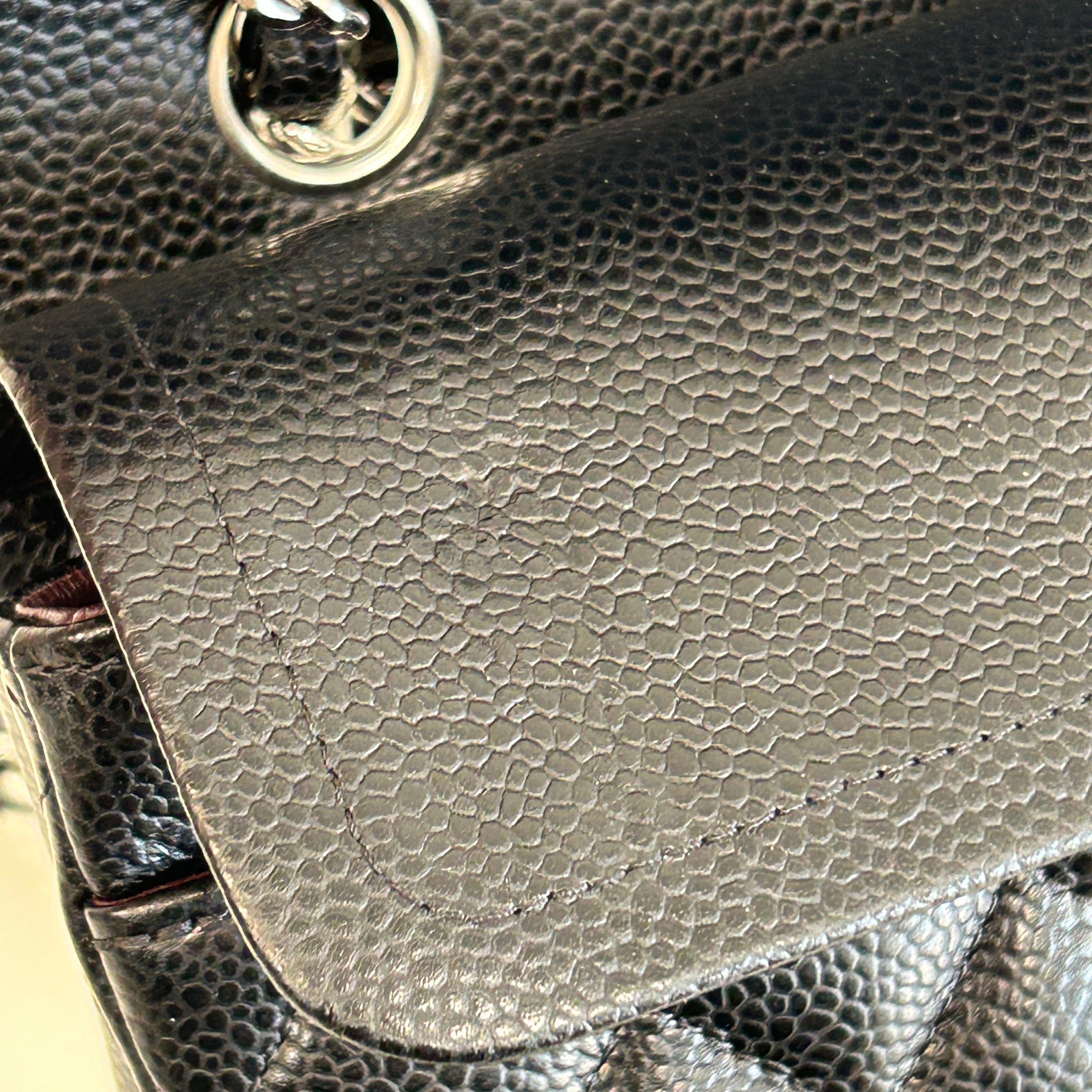 Black Caviar Small Classic Double Flap w/SHW