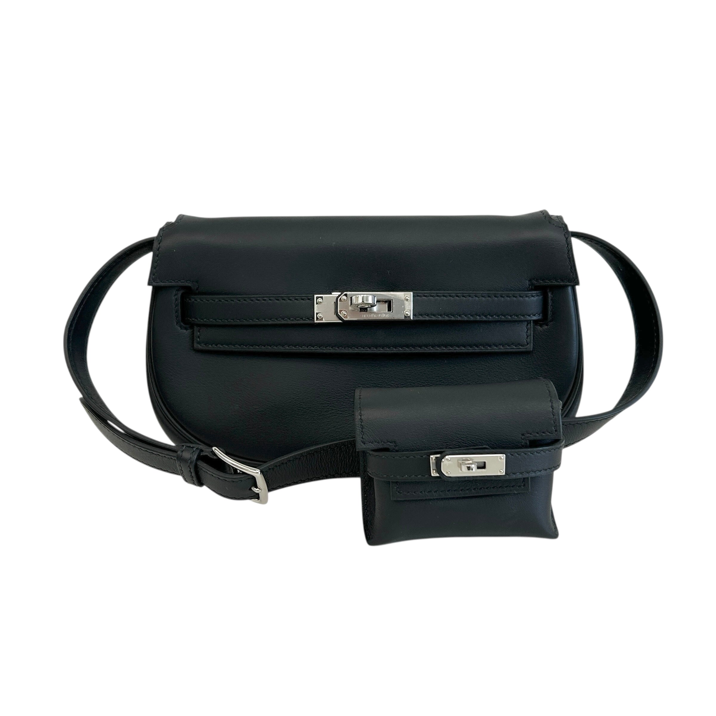 Noir Swift Leather Kelly Moove w/Pouch & PHW