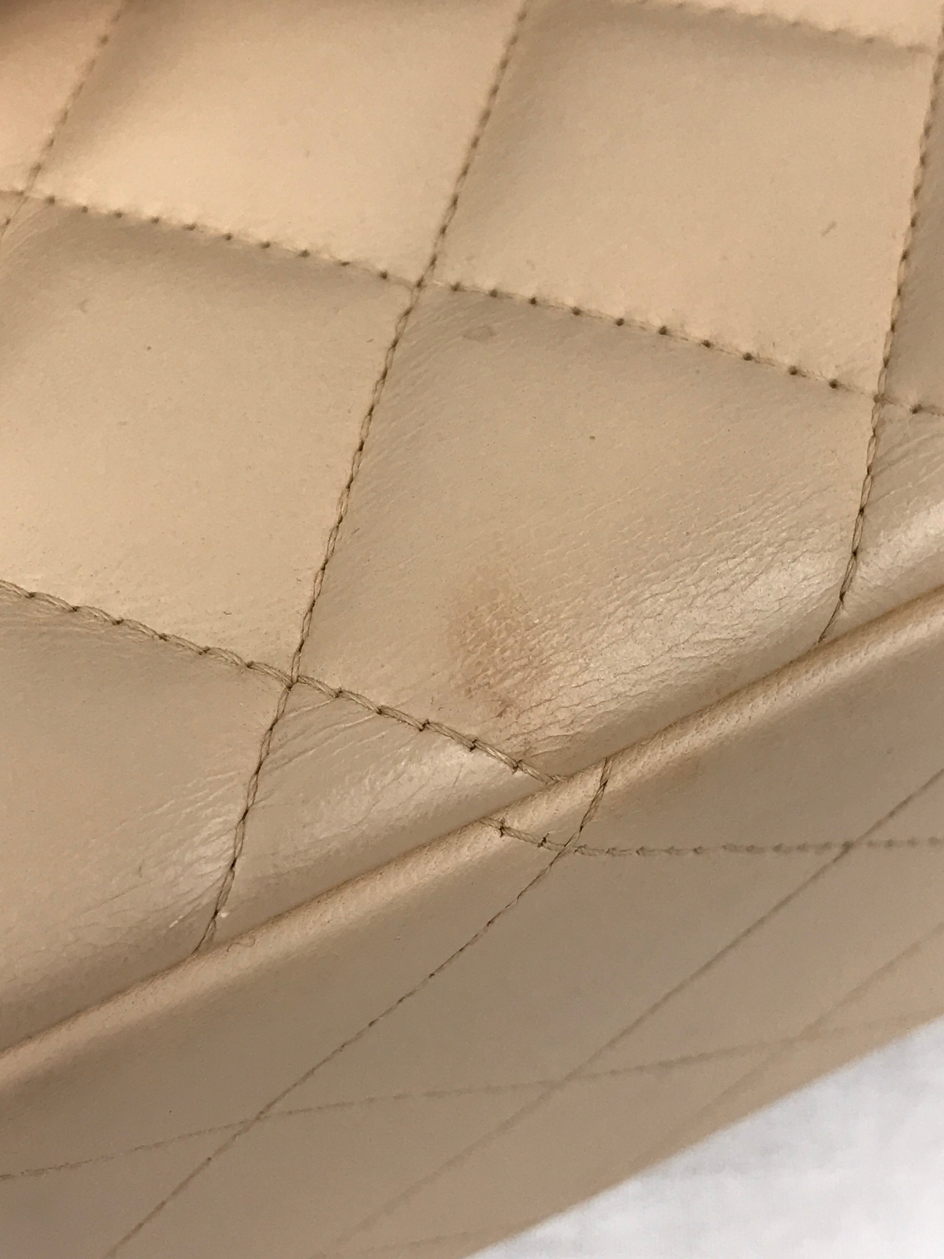 Beige Clair Quilted Lambskin Jumbo w/GHW