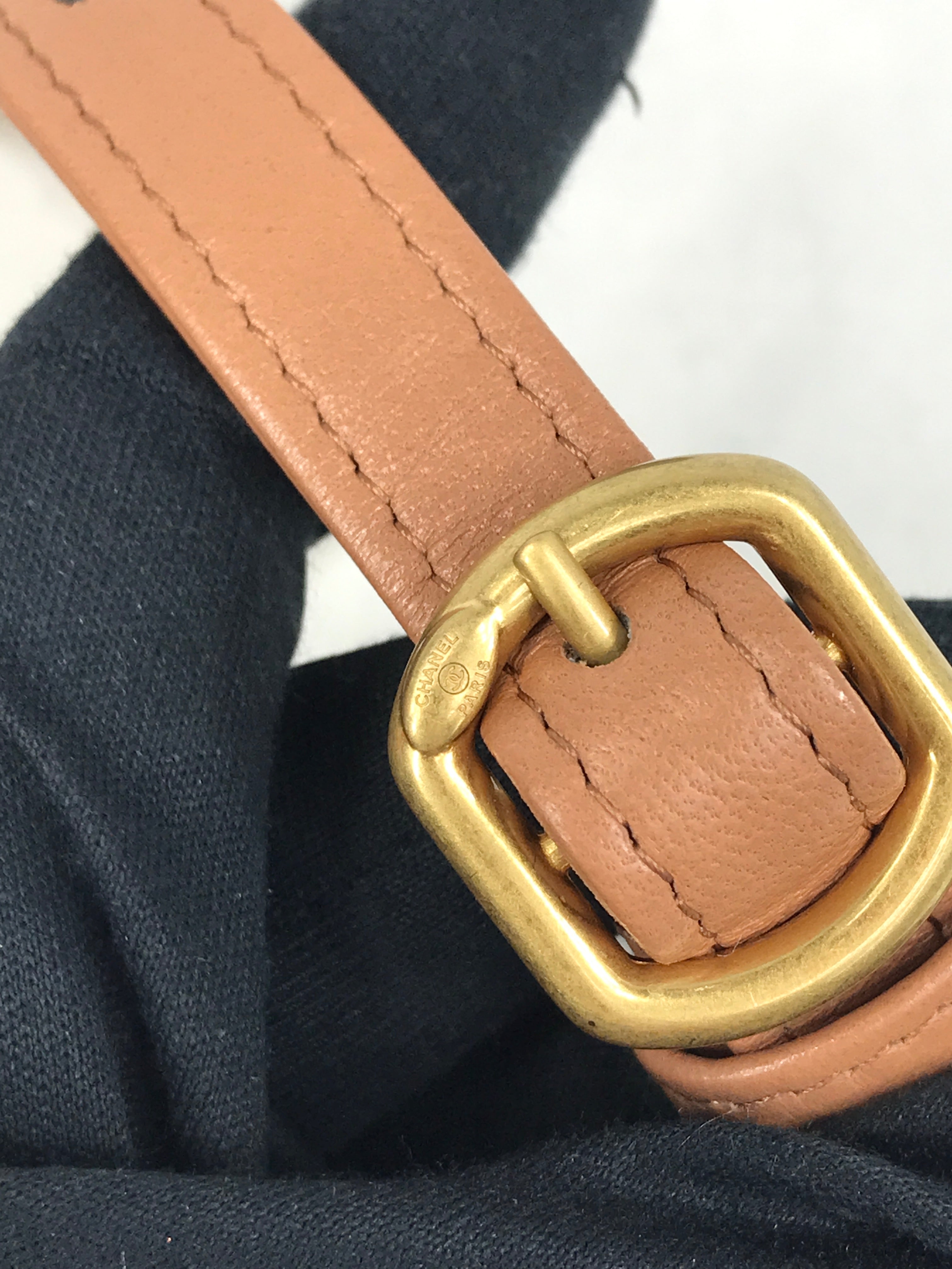 Camel Quilted Mini Lambskin 19 Waist Belt Bag w/GHW/SHW/AGW/RHW