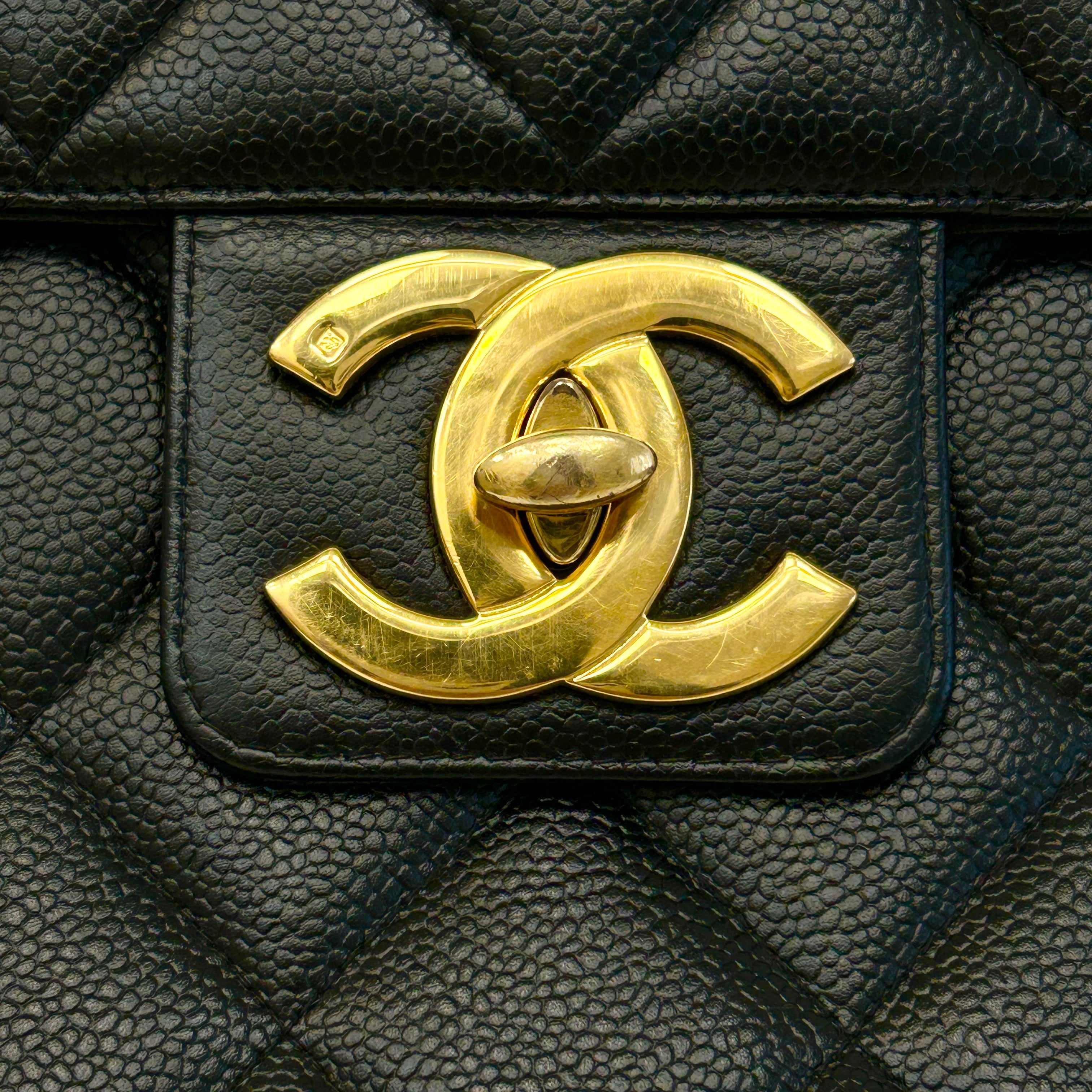 Black Quilted Caviar Leather Jumbo Kelly Briefcase Bag w/GHW - Haute Classics