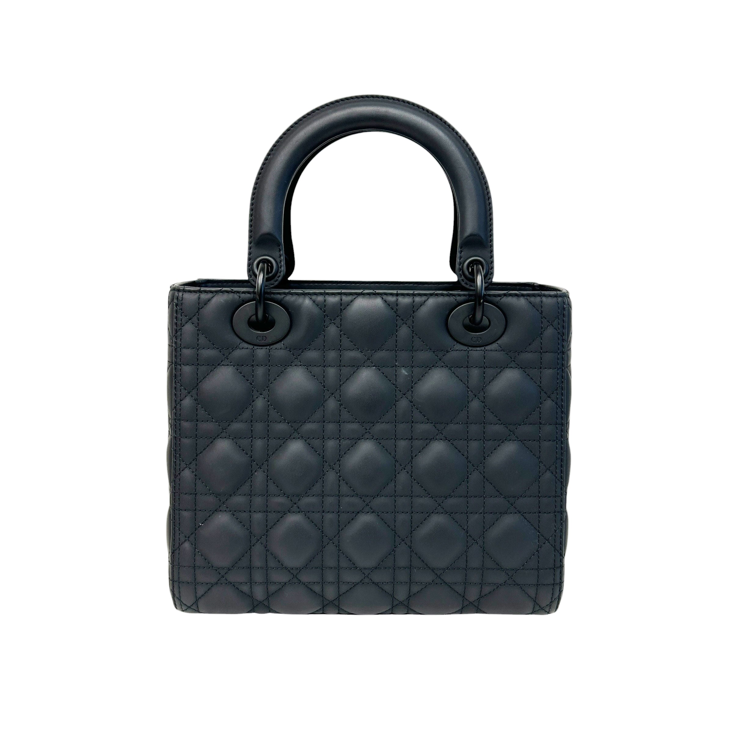 Black Ultramatte Cannage Calfskin Lady Dior Bag - Haute Classics