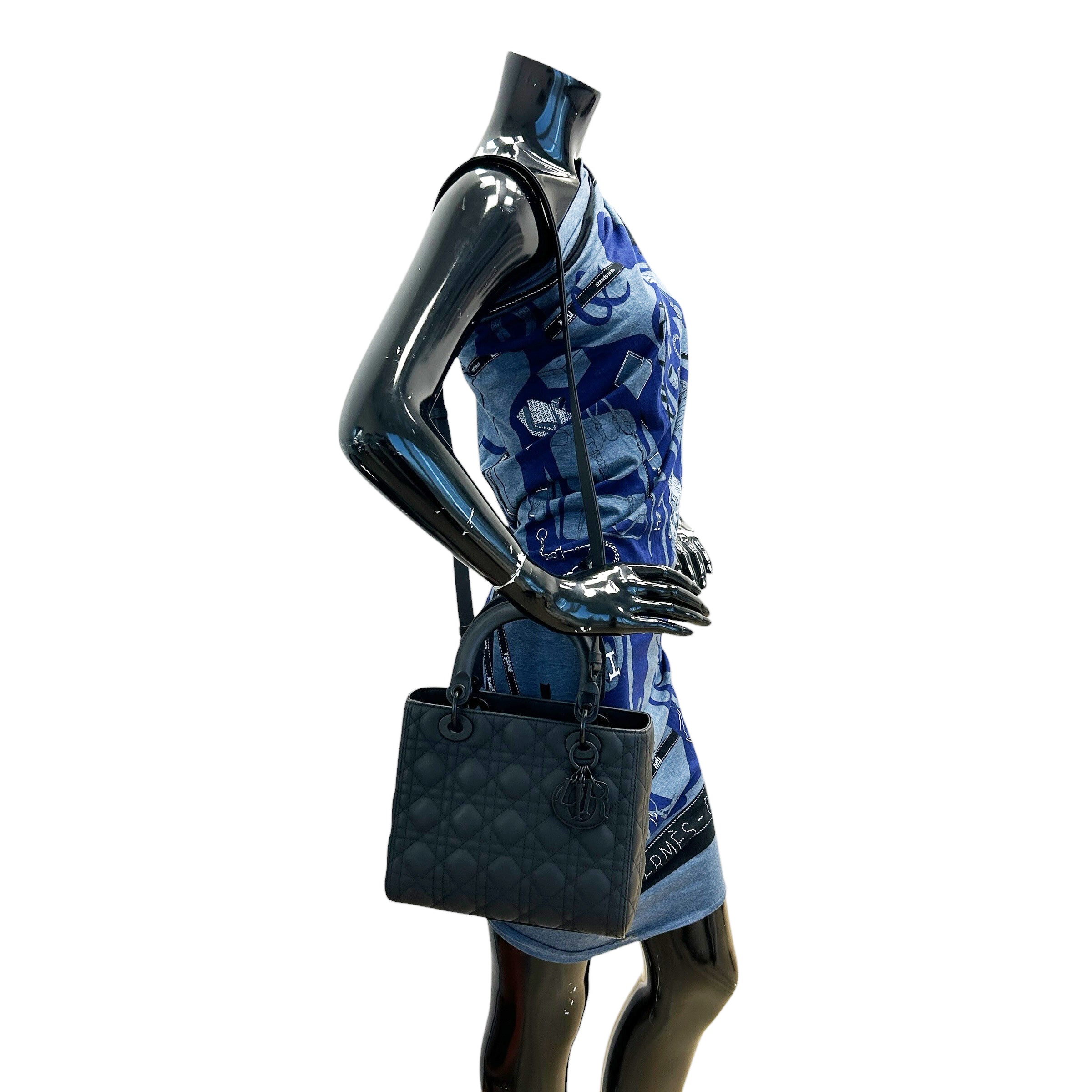 Black Ultramatte Cannage Calfskin Lady Dior Bag - Haute Classics