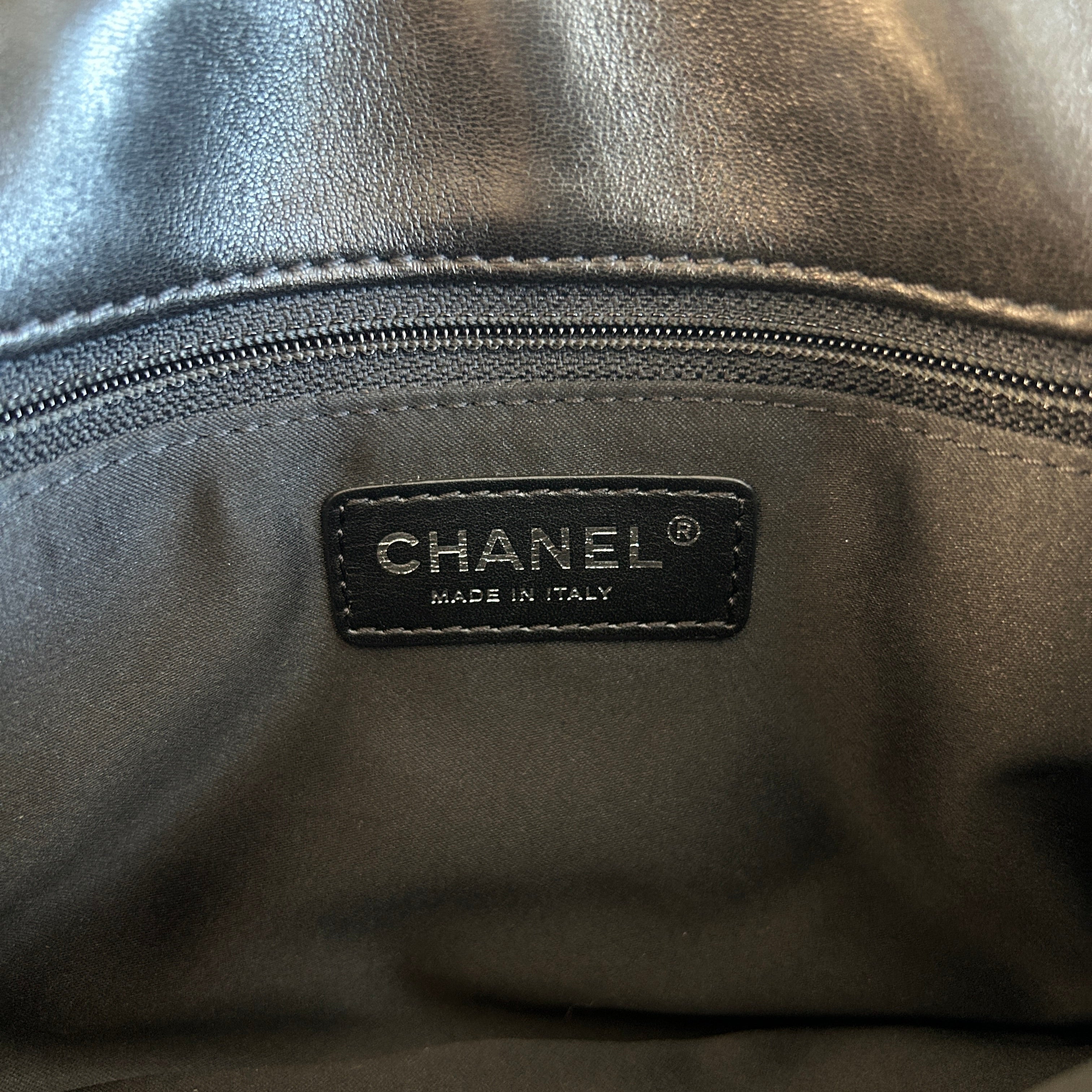 Black Lambskin Quilted 3 Large Accordion Flap Bag w/SHW