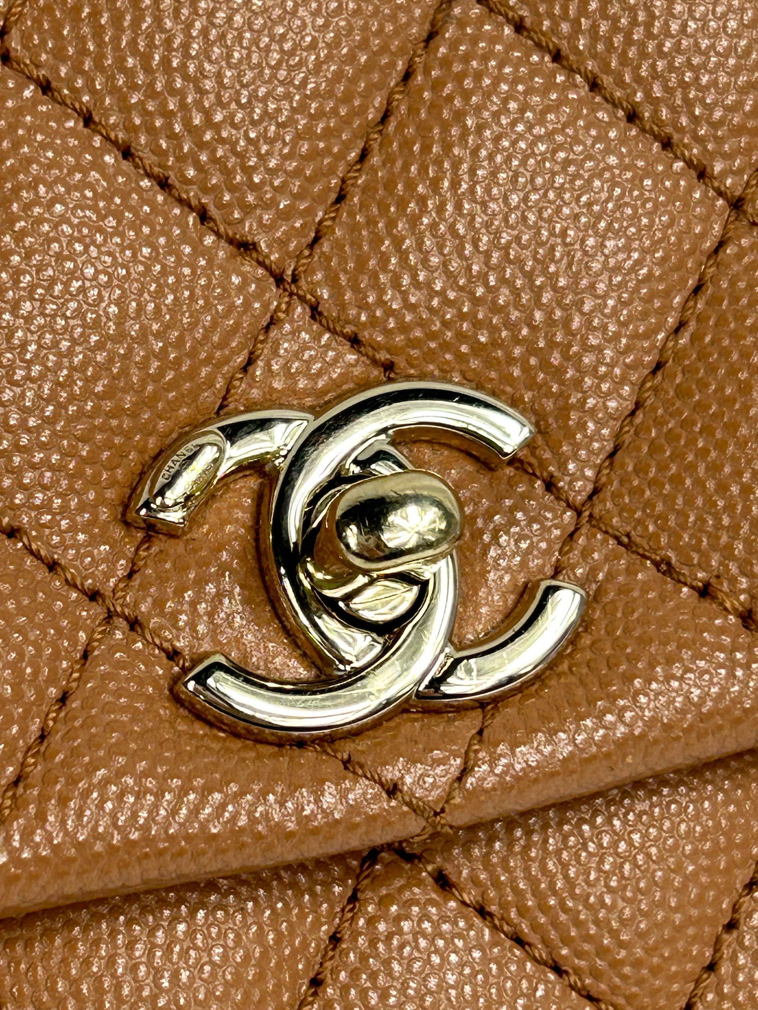 Caviar Camel Quilted Extra Mini Coco Handle w/LGHW-ON LAYAWAY