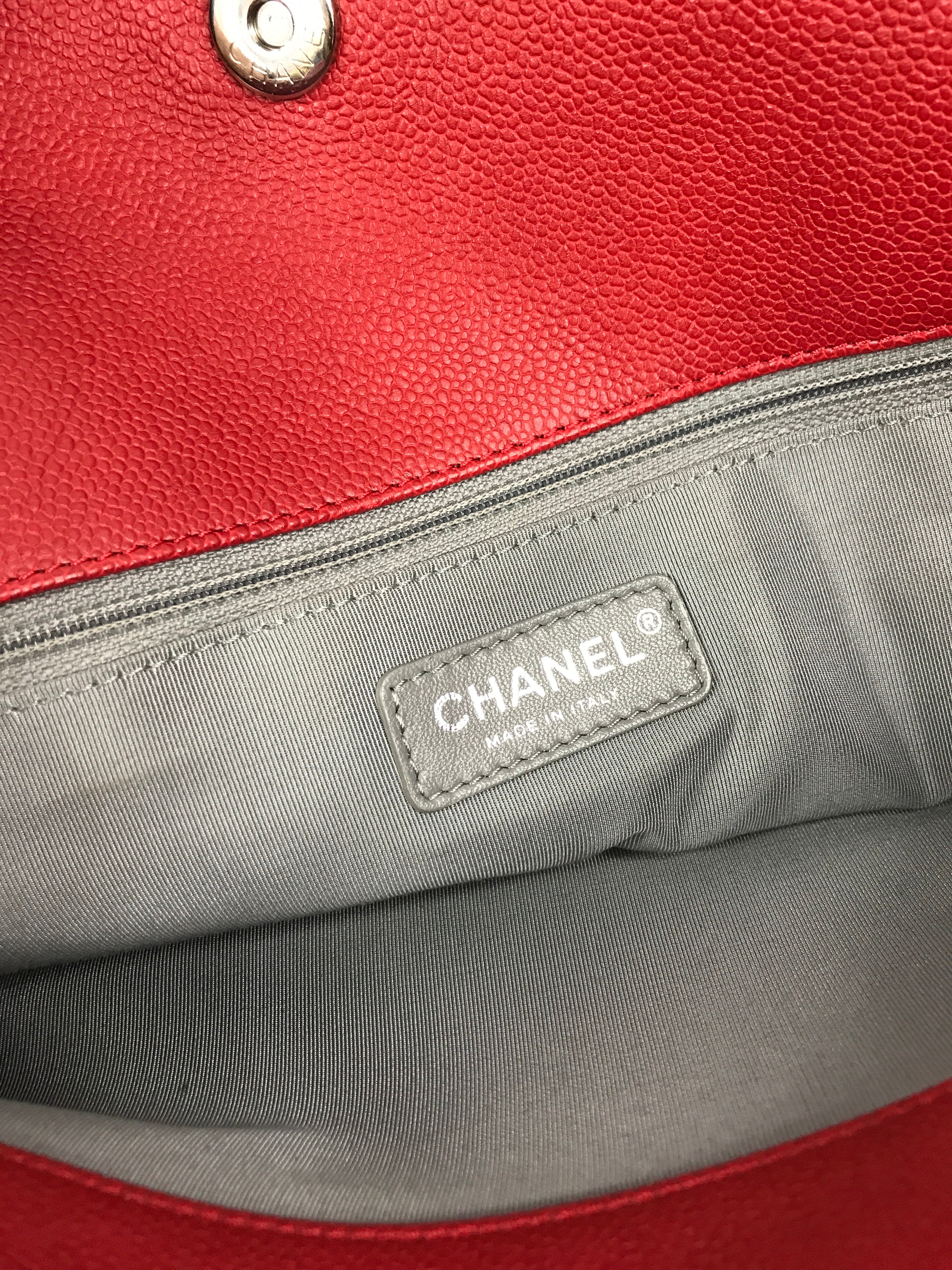Red Caviar Quilted French Riviera Tote Bag w/SHW