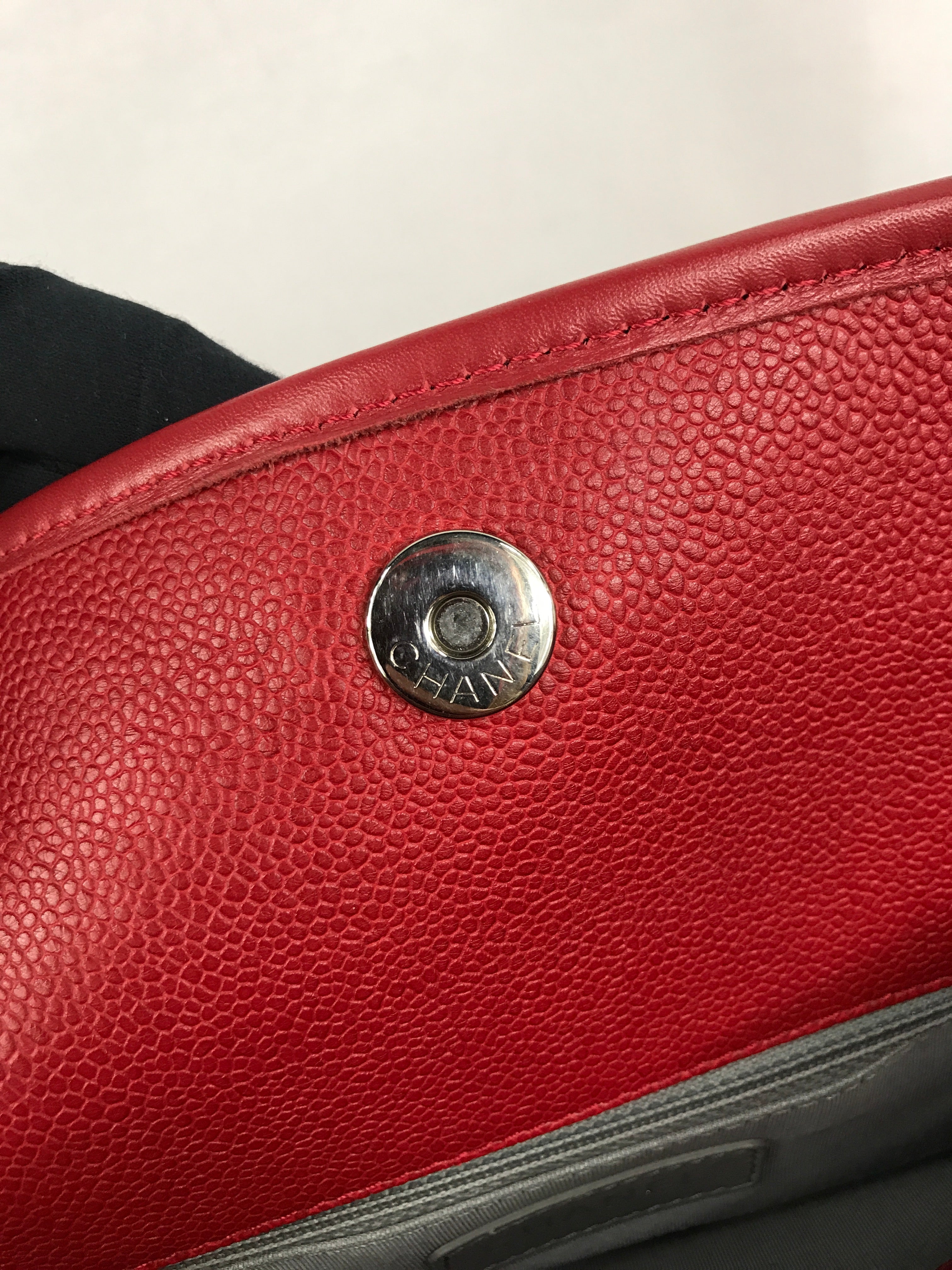Red Caviar Quilted French Riviera Tote Bag w/SHW