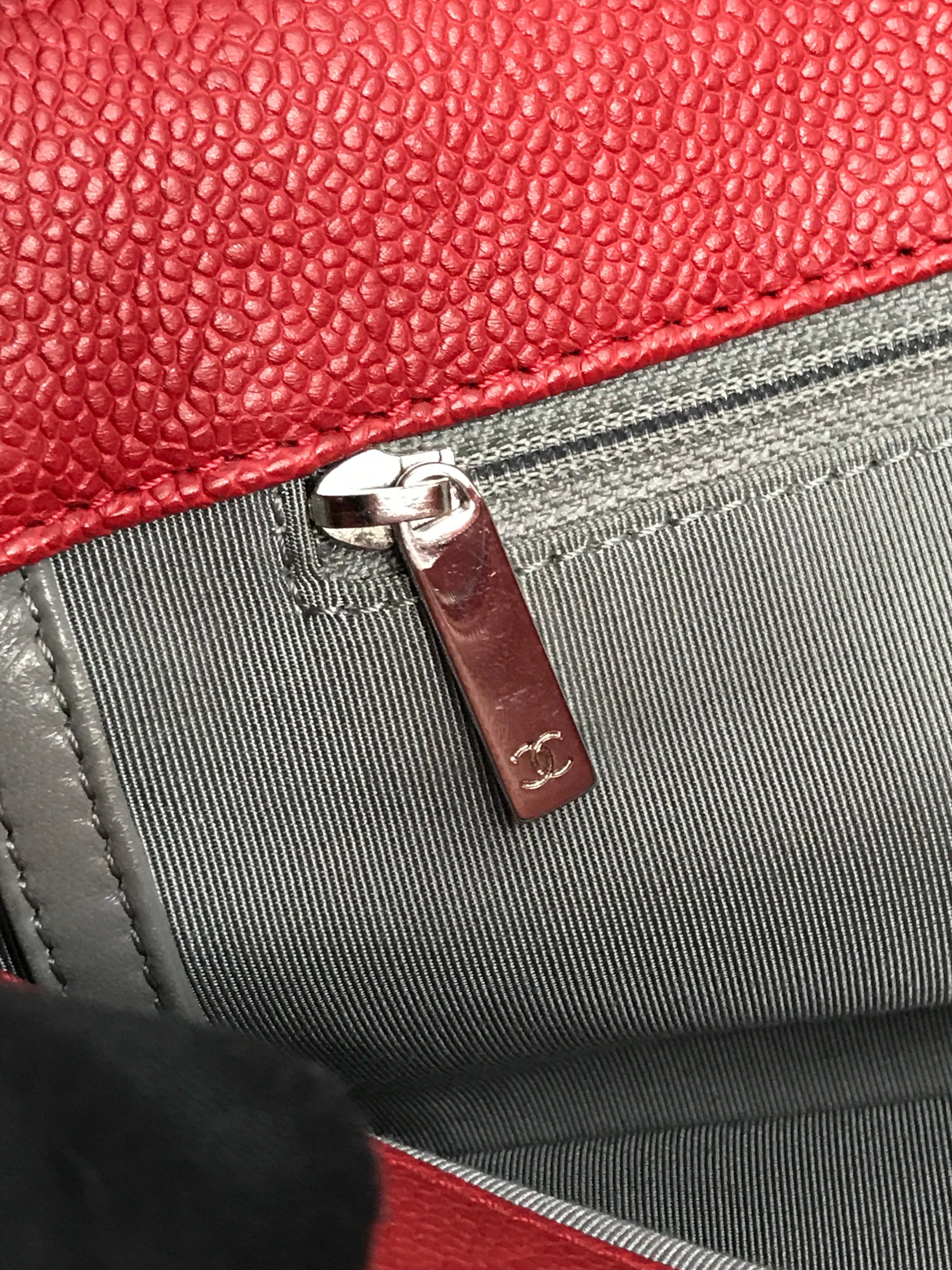 Red Caviar Quilted French Riviera Tote Bag w/SHW