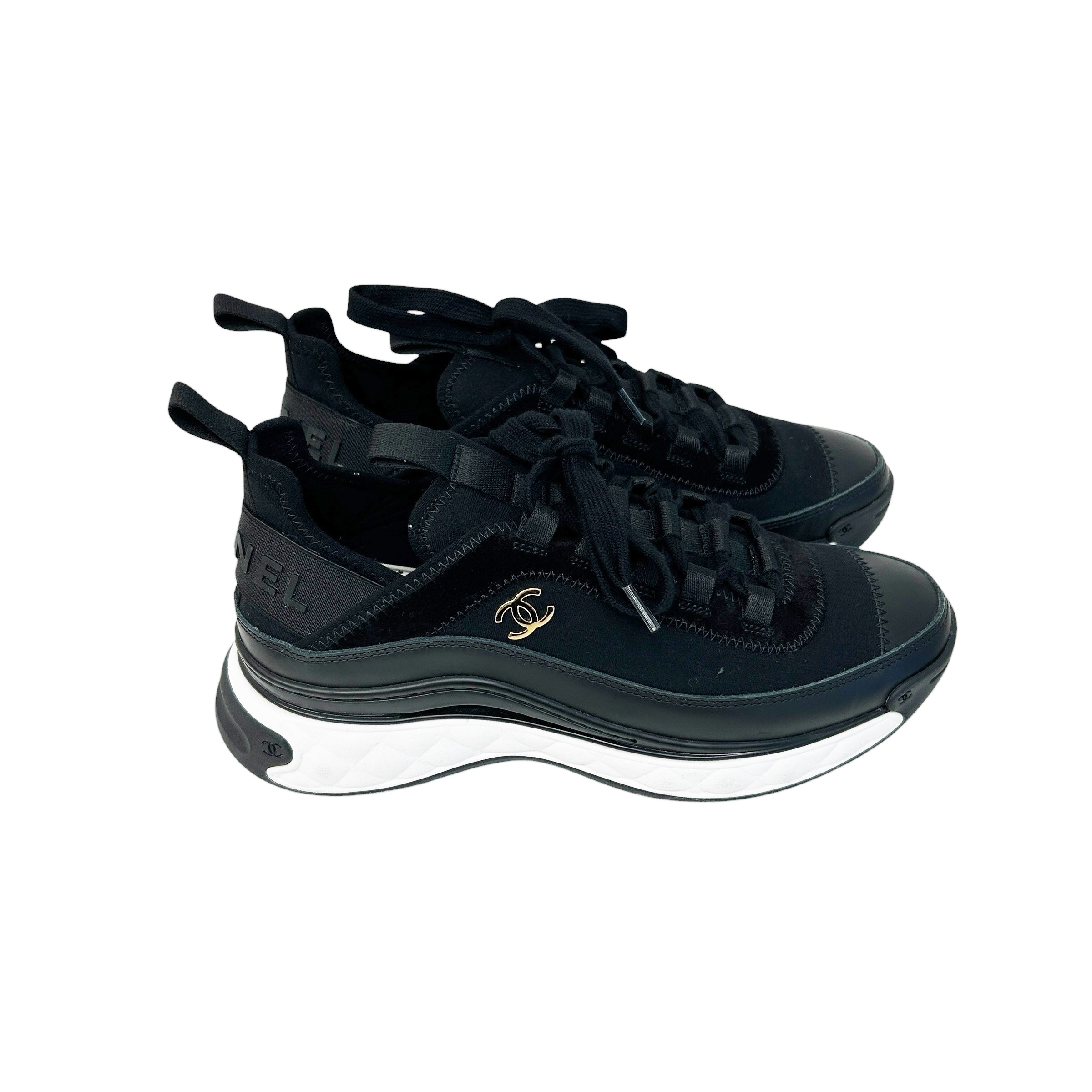 Black Fabric/Suede CC Sneakers - Haute Classics