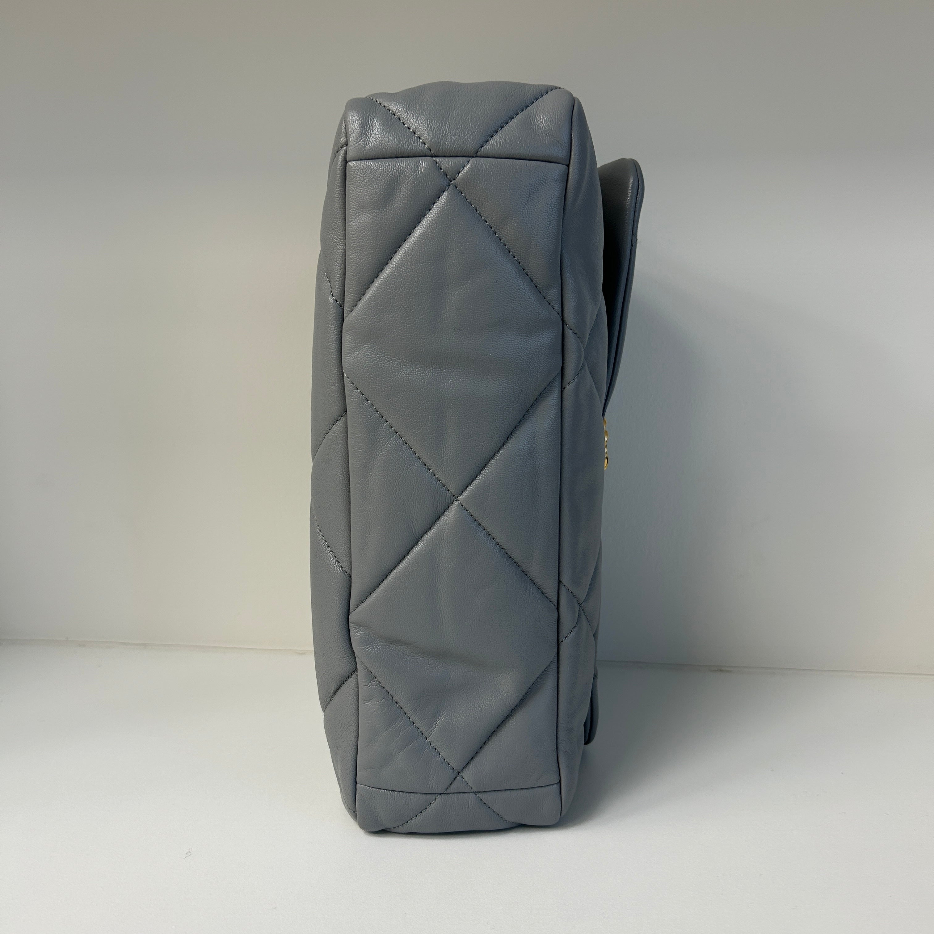 Chanel 19 20C Grey Lambskin Large w/Mixed HW