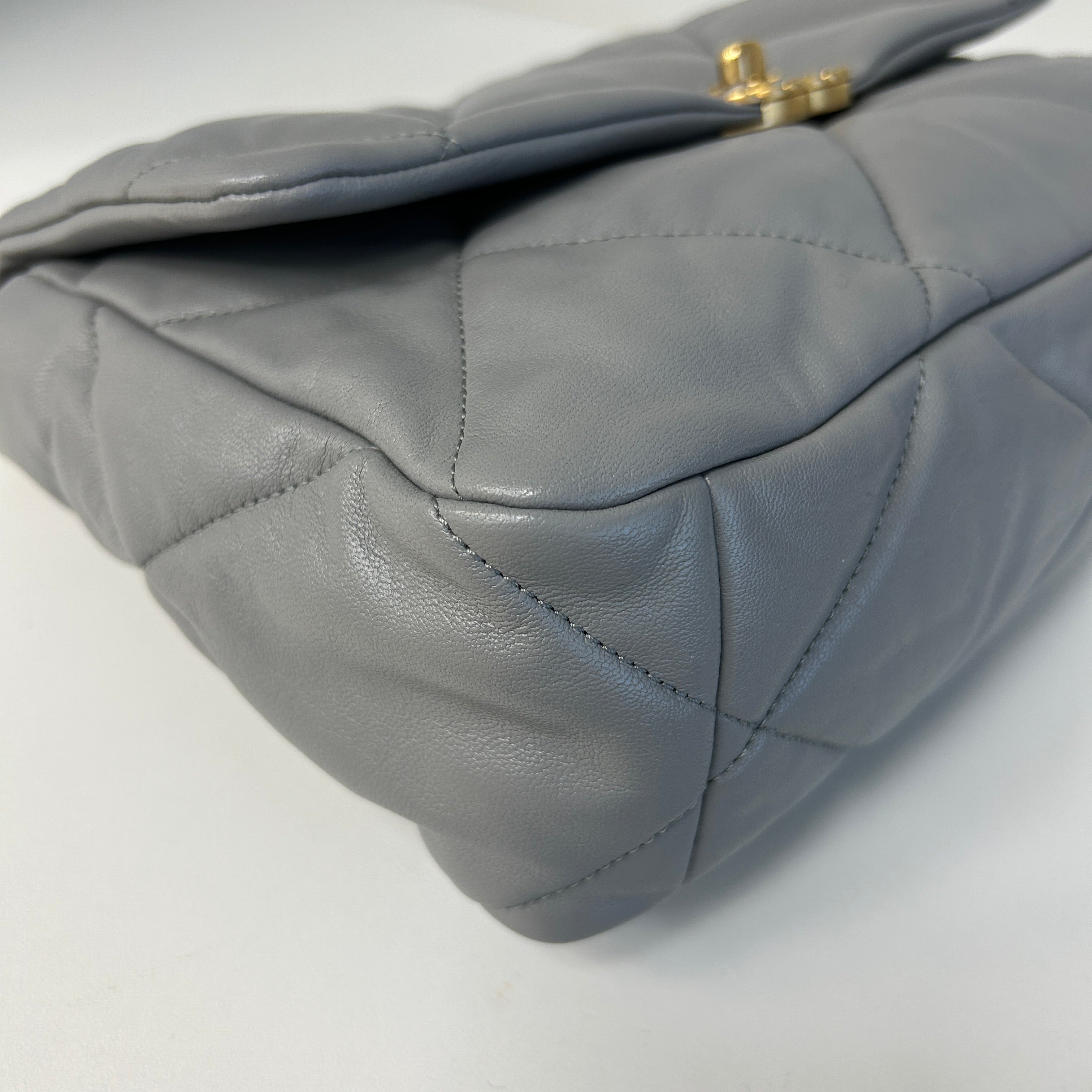 Chanel 19 20C Grey Lambskin Large w/Mixed HW
