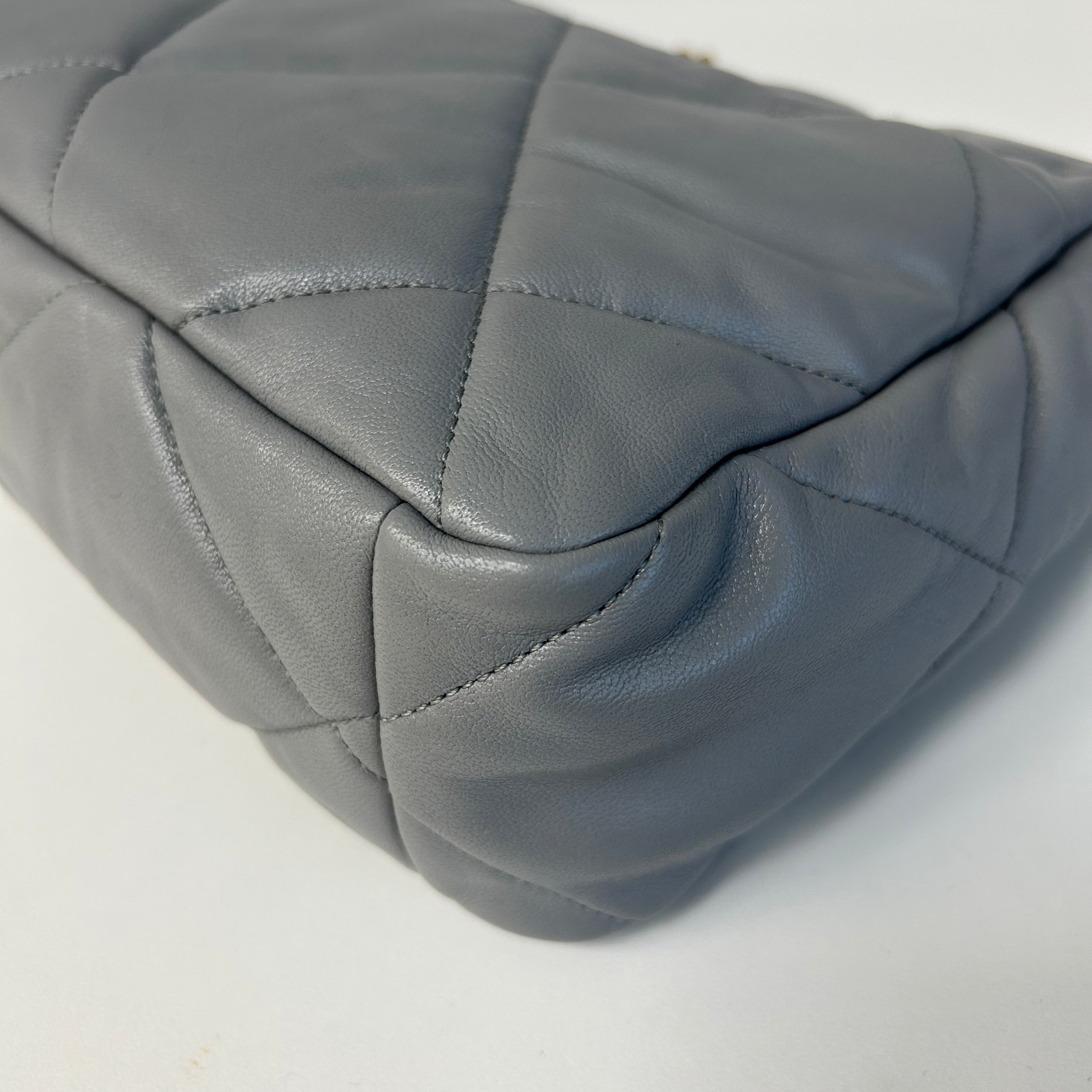Chanel 19 20C Grey Lambskin Large w/Mixed HW
