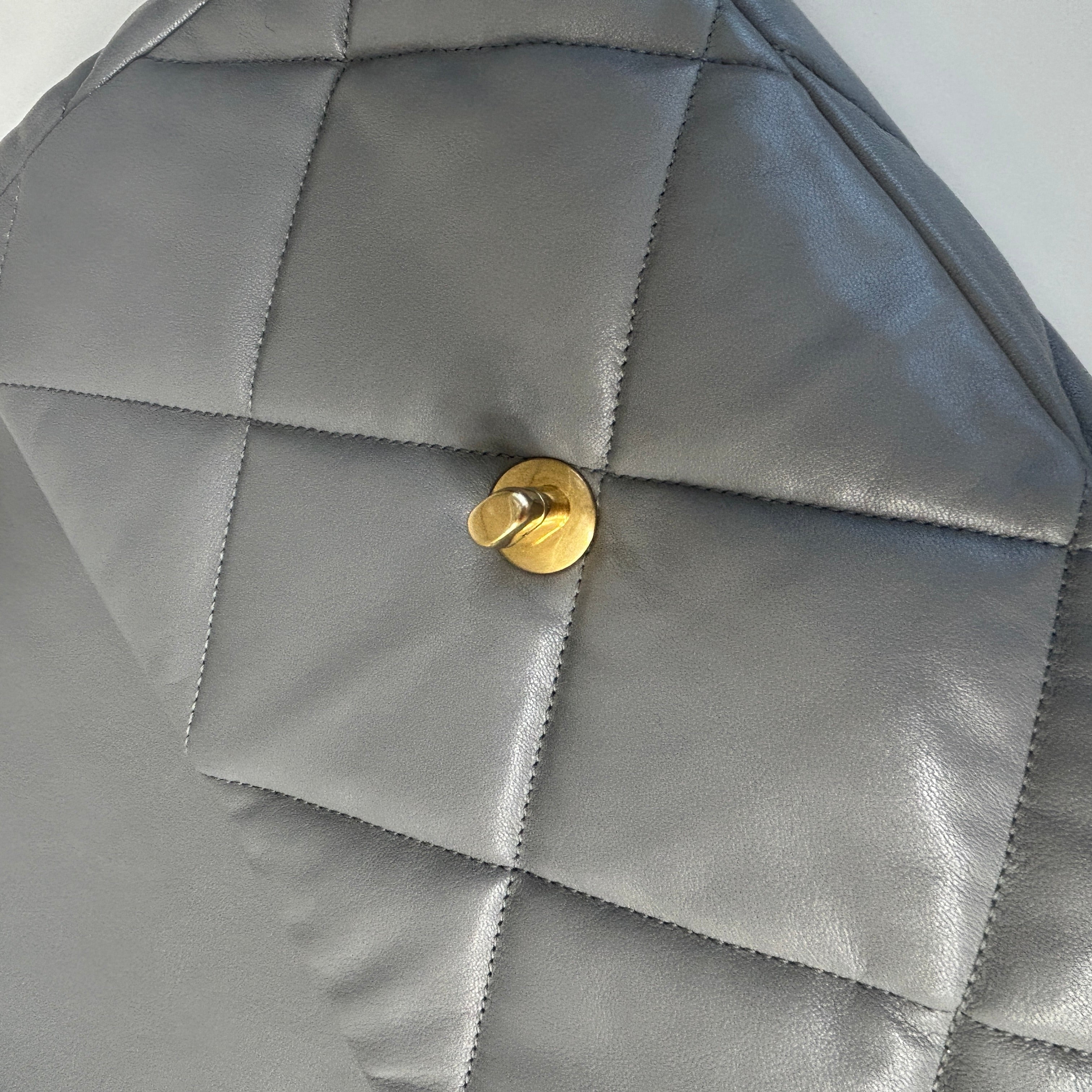 Chanel 19 20C Grey Lambskin Large w/Mixed HW