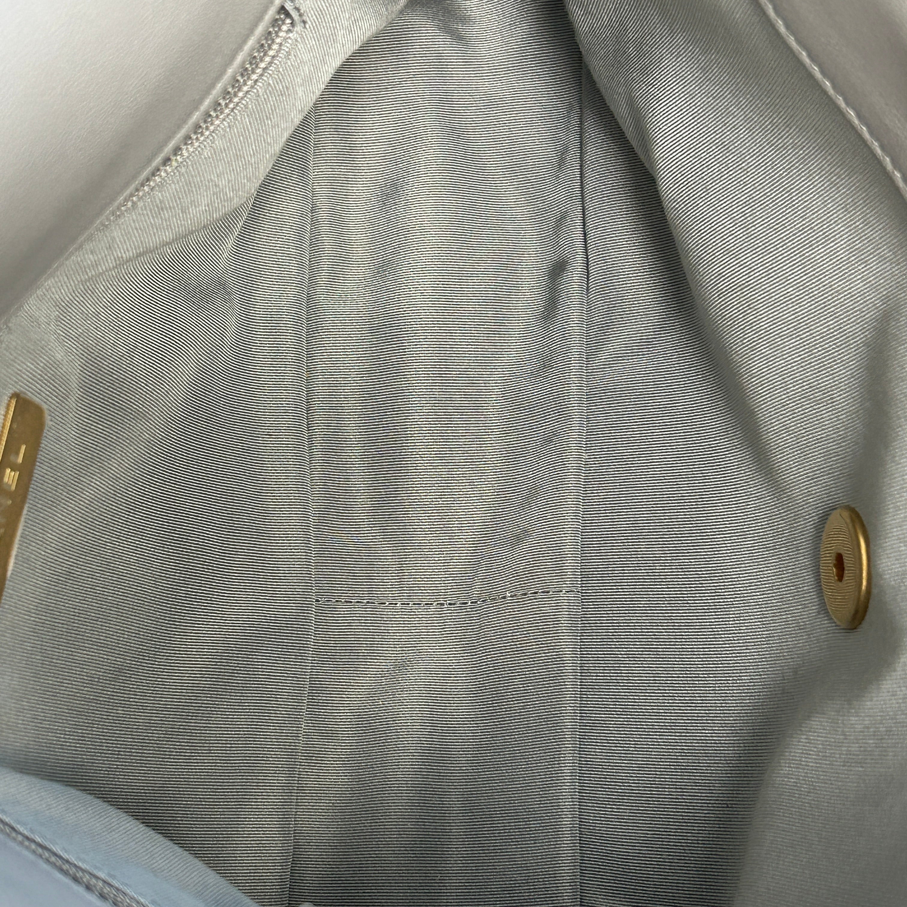 Chanel 19 20C Grey Lambskin Large w/Mixed HW