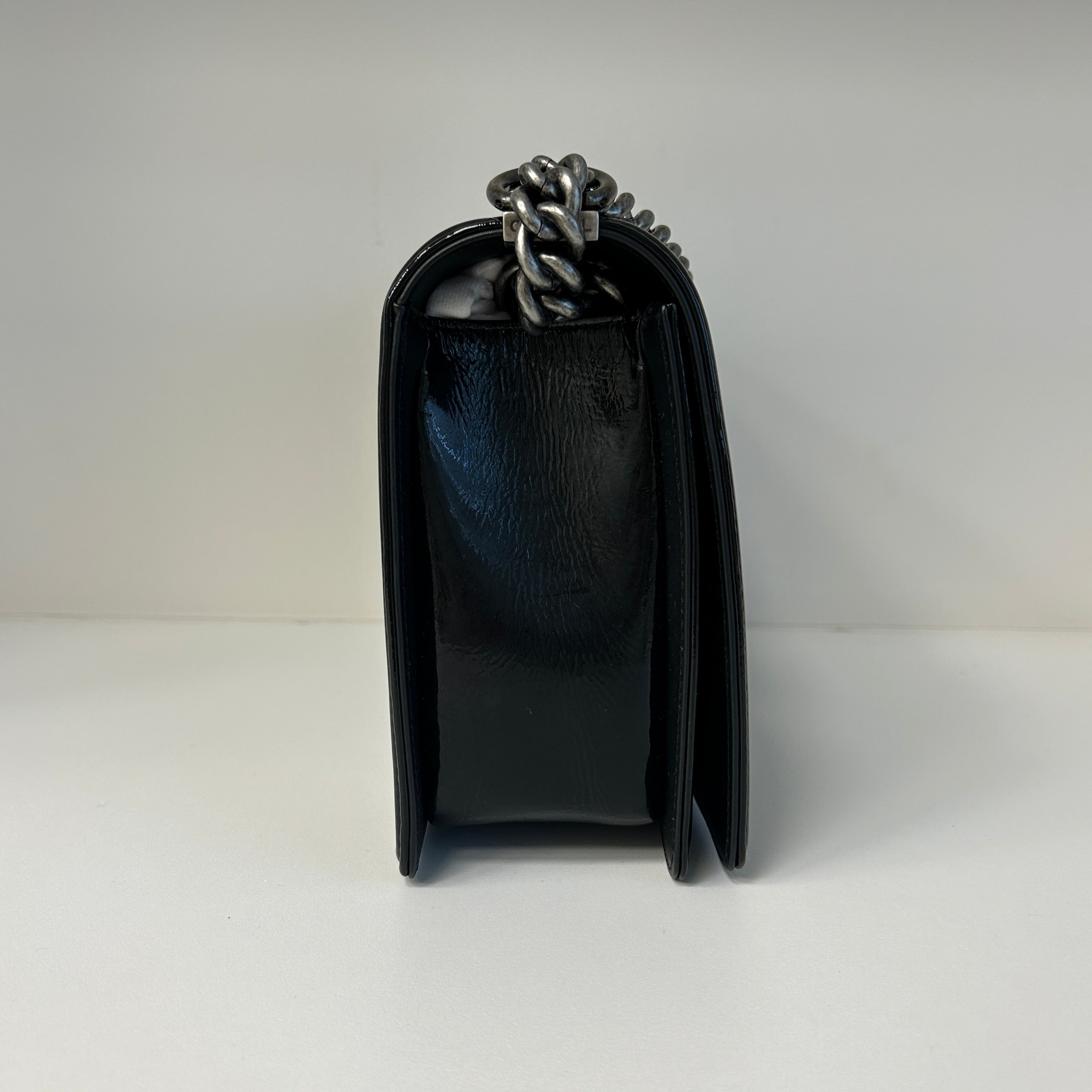 Black Gold Python/Patent Leather (New Medium) Boy Bag w/RHW