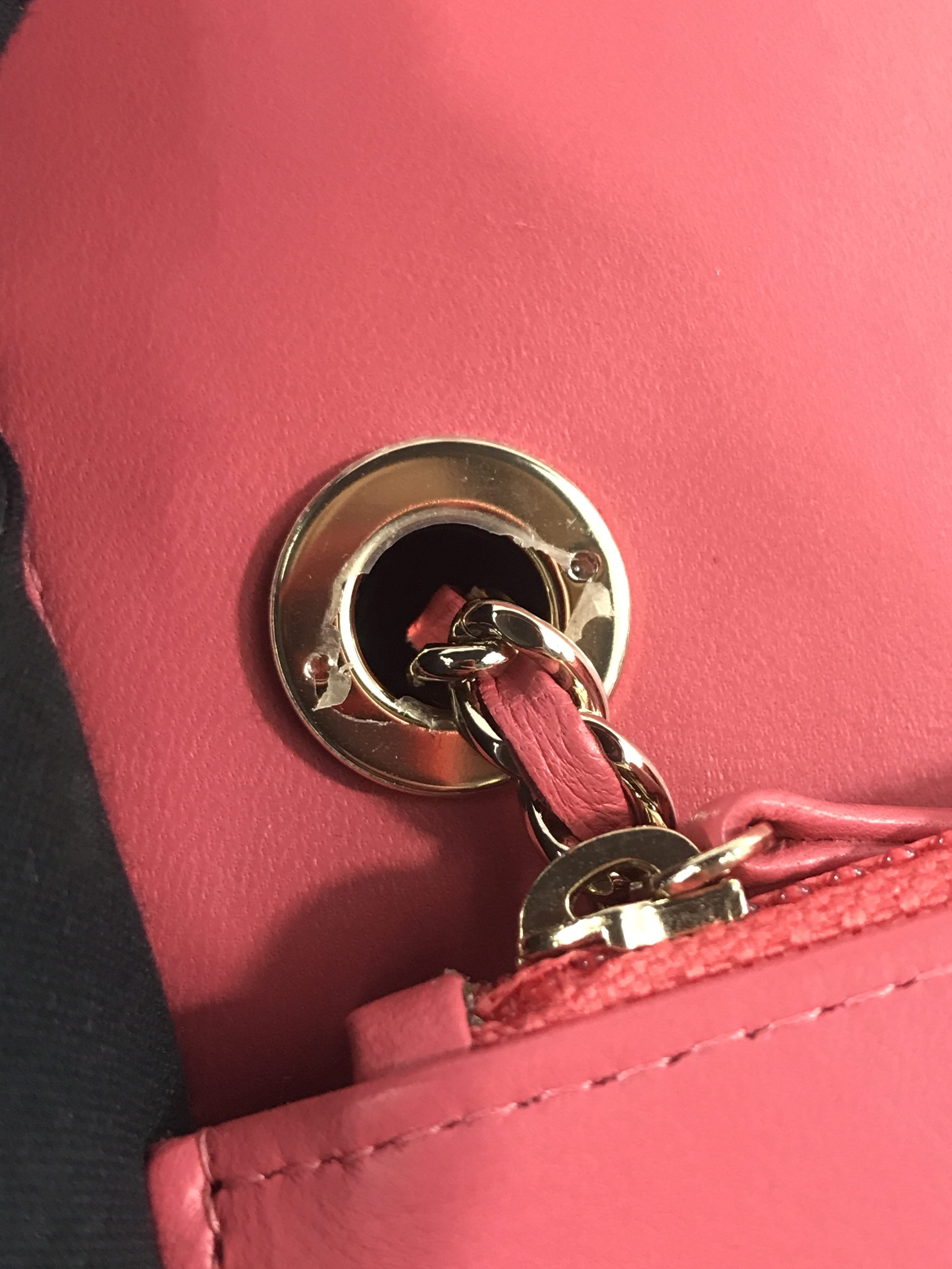 Bubblegum Pink Quilted Lambskin Leather Trendy Wallet On Chain W/GHW