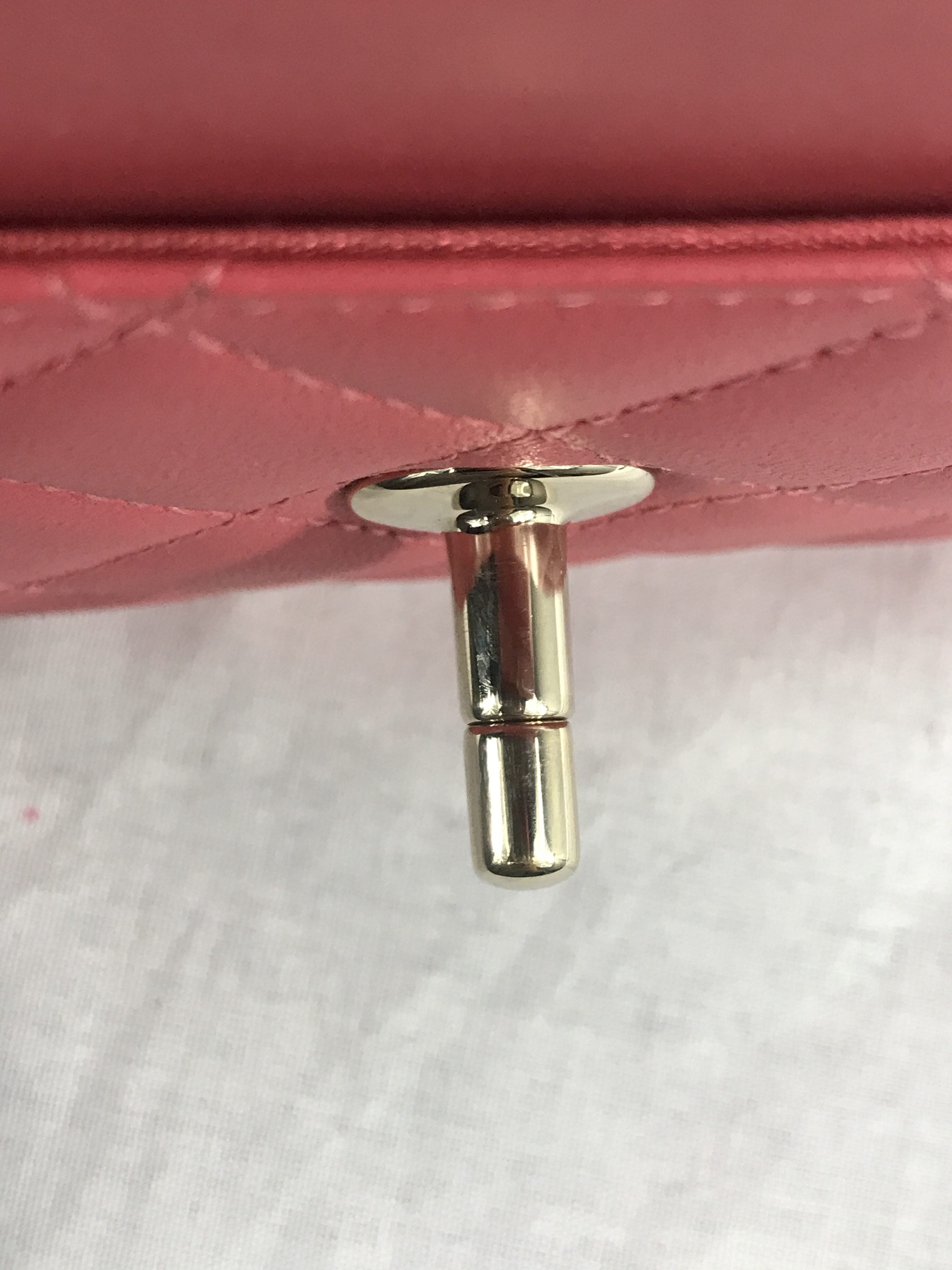 Bubblegum Pink Quilted Lambskin Leather Trendy Wallet On Chain W/GHW