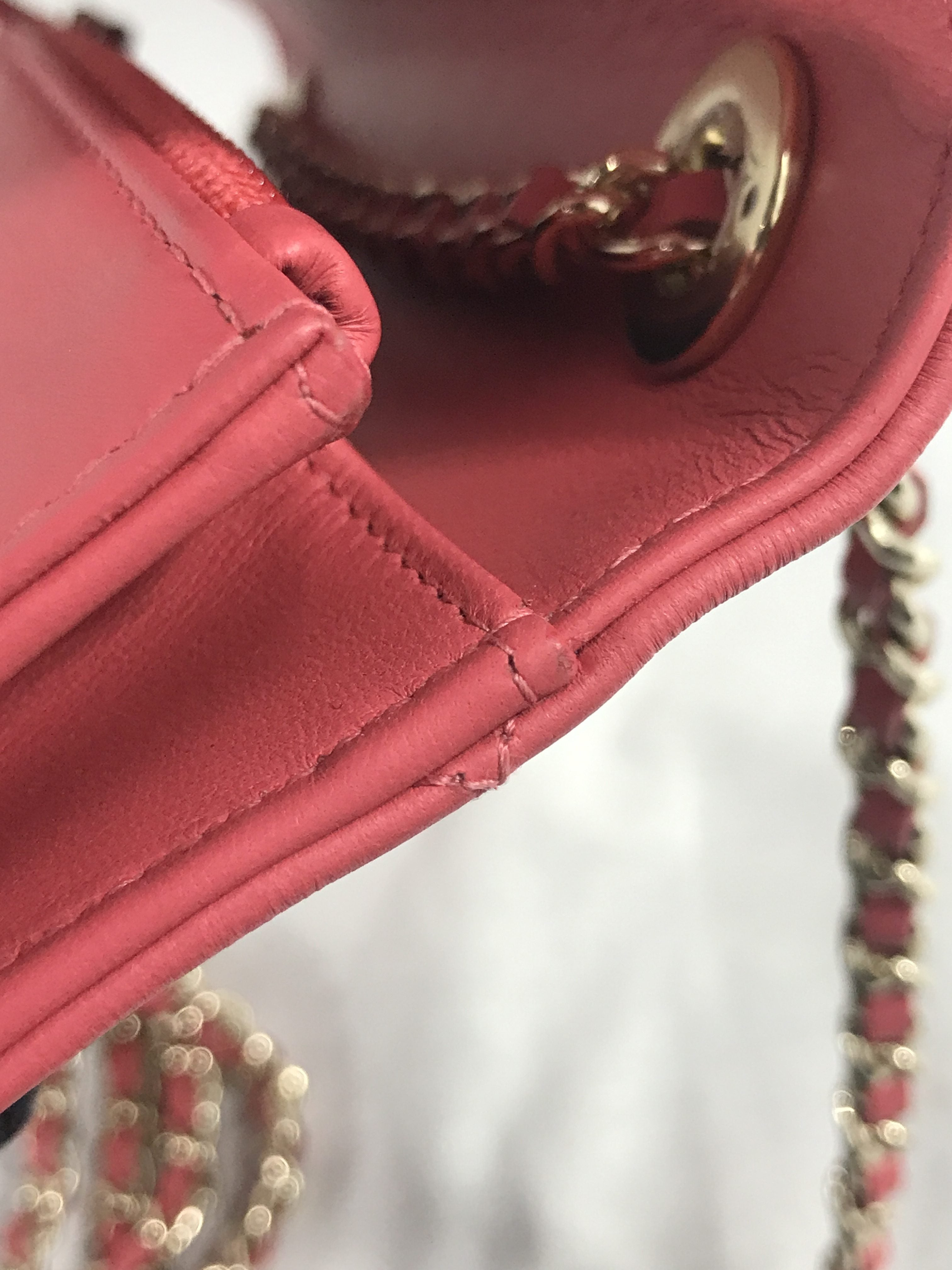 Bubblegum Pink Quilted Lambskin Leather Trendy Wallet On Chain W/GHW