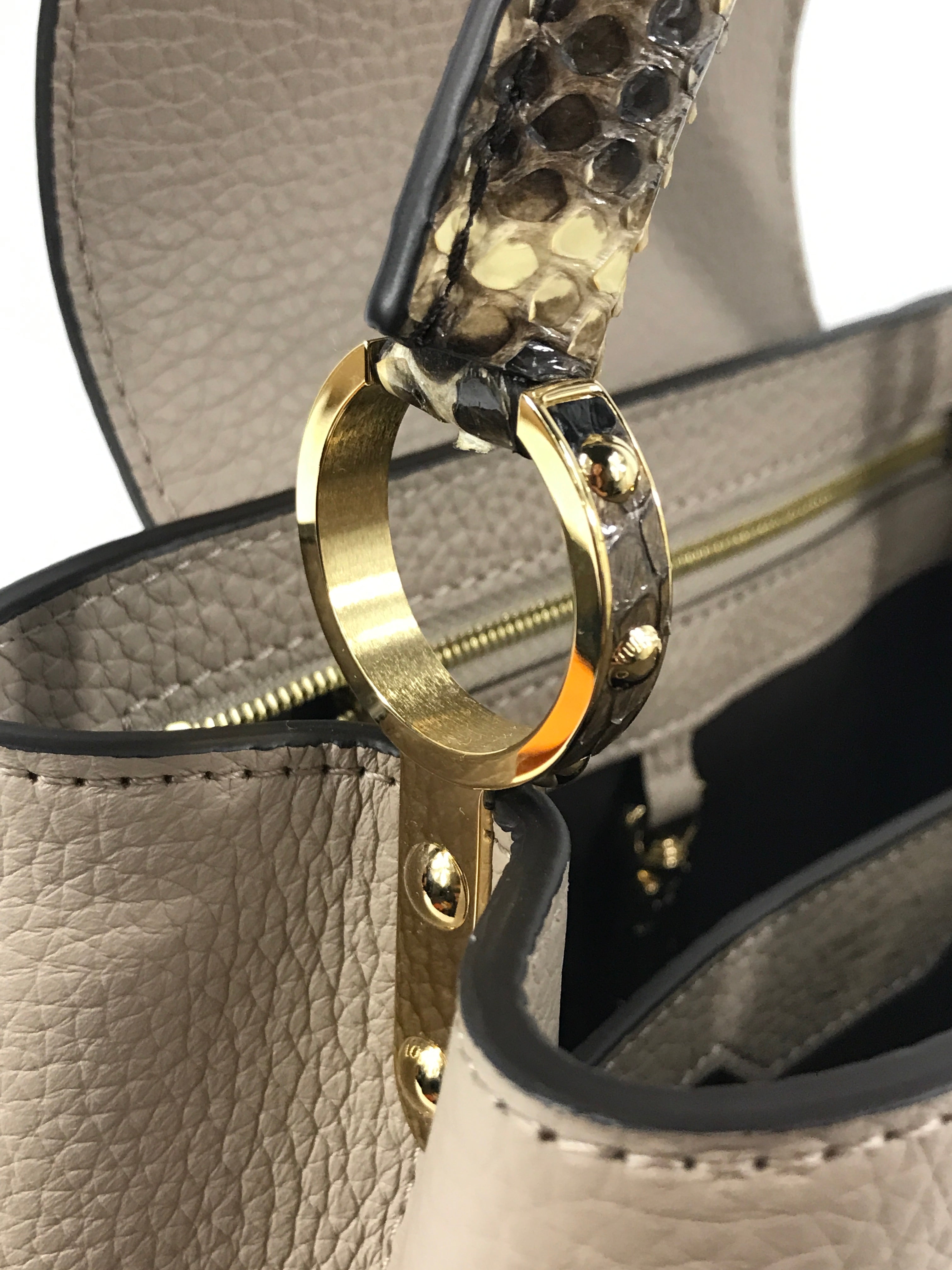 Nude Taurillon Leather Capucines BB Bag w/Python Handle and GHW- ON LAYAWAY