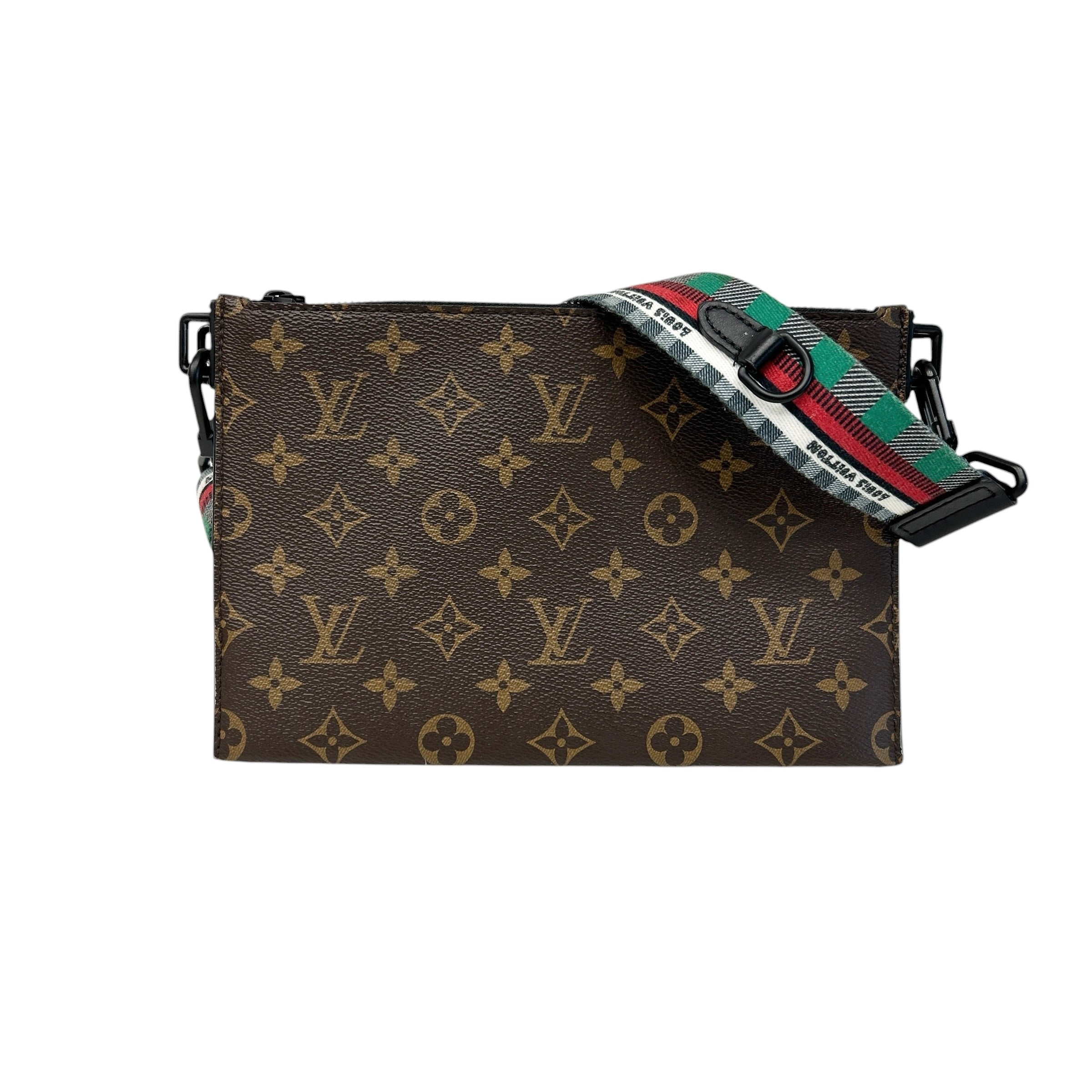 Black Taurillon Leather Monogram Canvas Trio Messenger Bag - Haute Classics