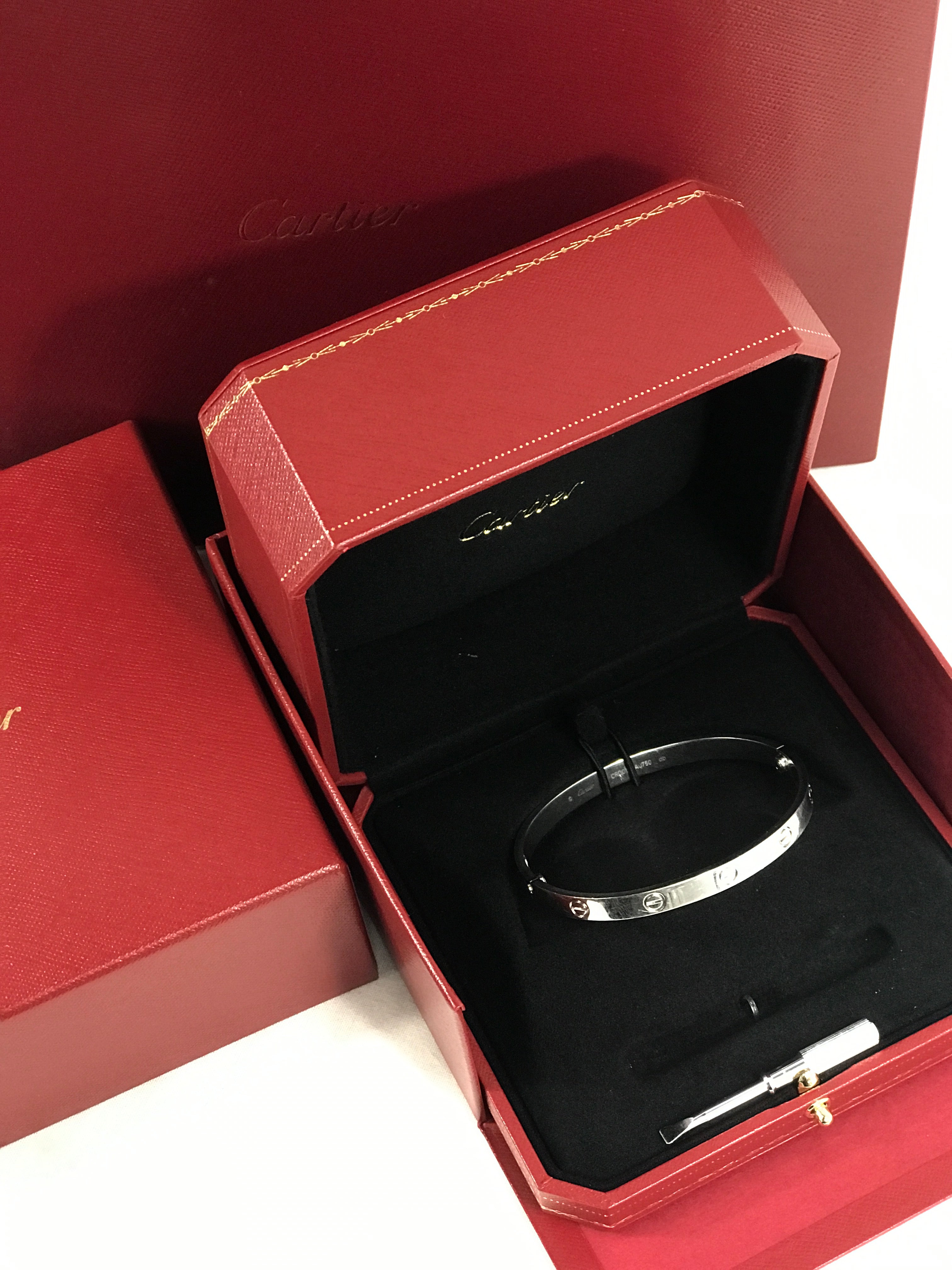 White Gold Love Bangle