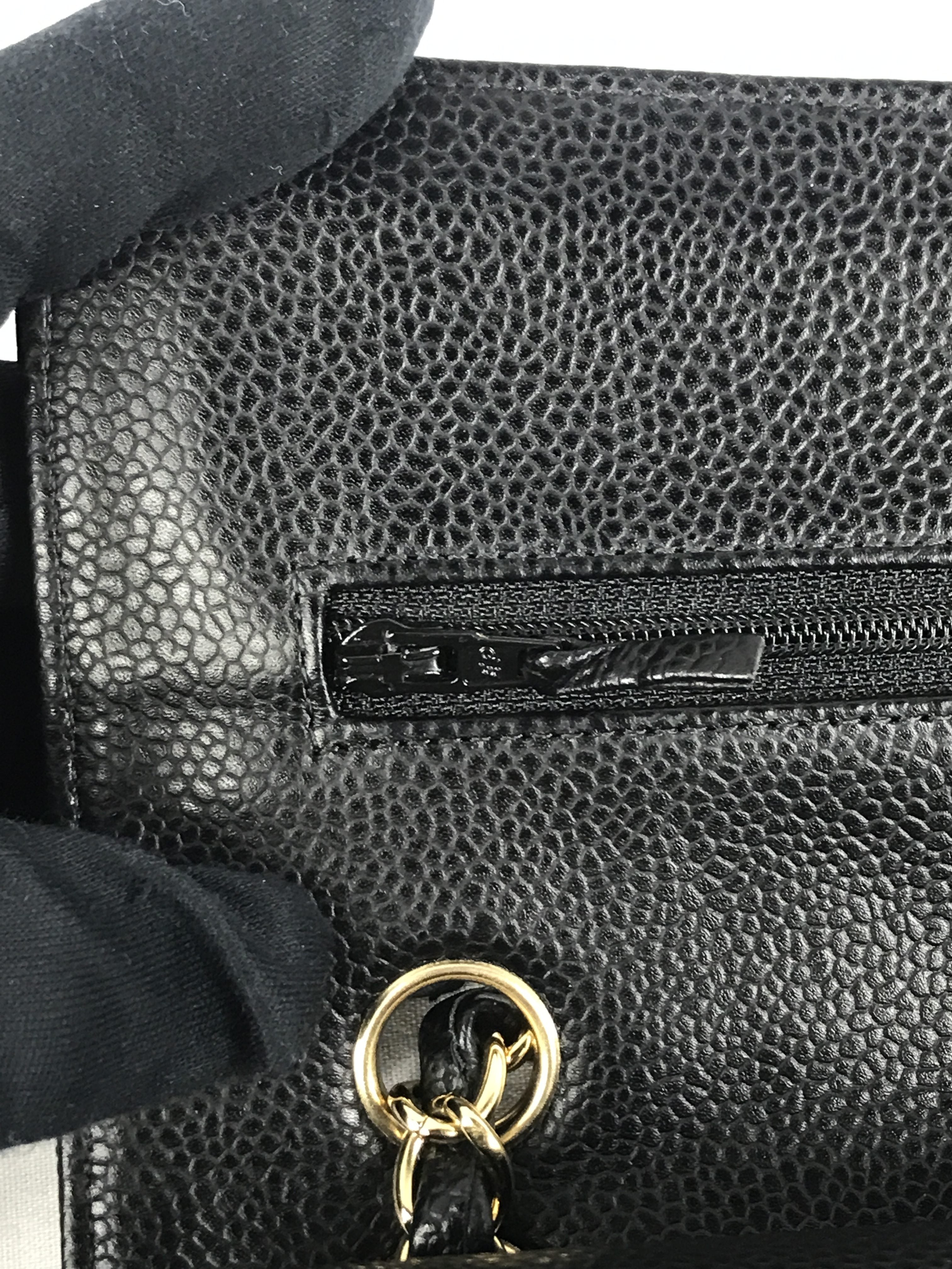 Black Caviar Small Double Flap Classic w/GHW