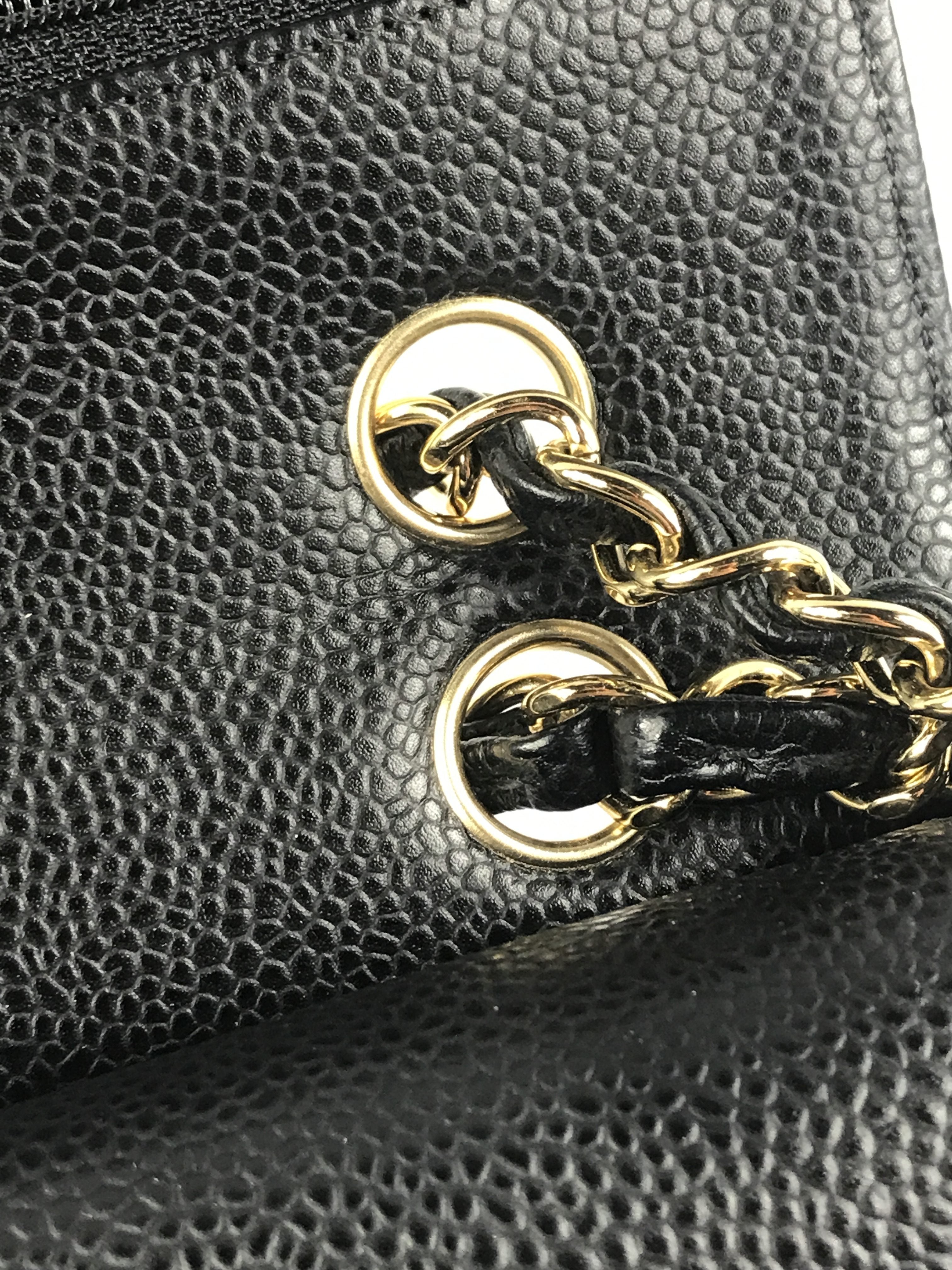 Black Caviar Small Double Flap Classic w/GHW