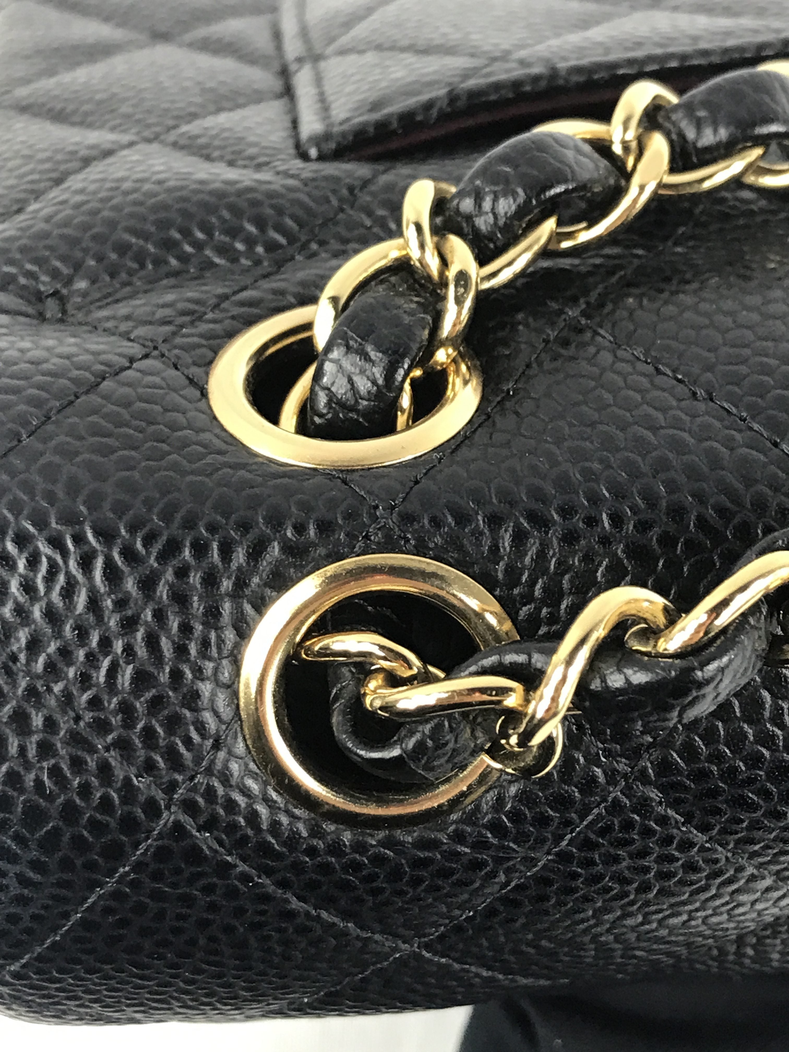 Black Caviar Small Double Flap Classic w/GHW