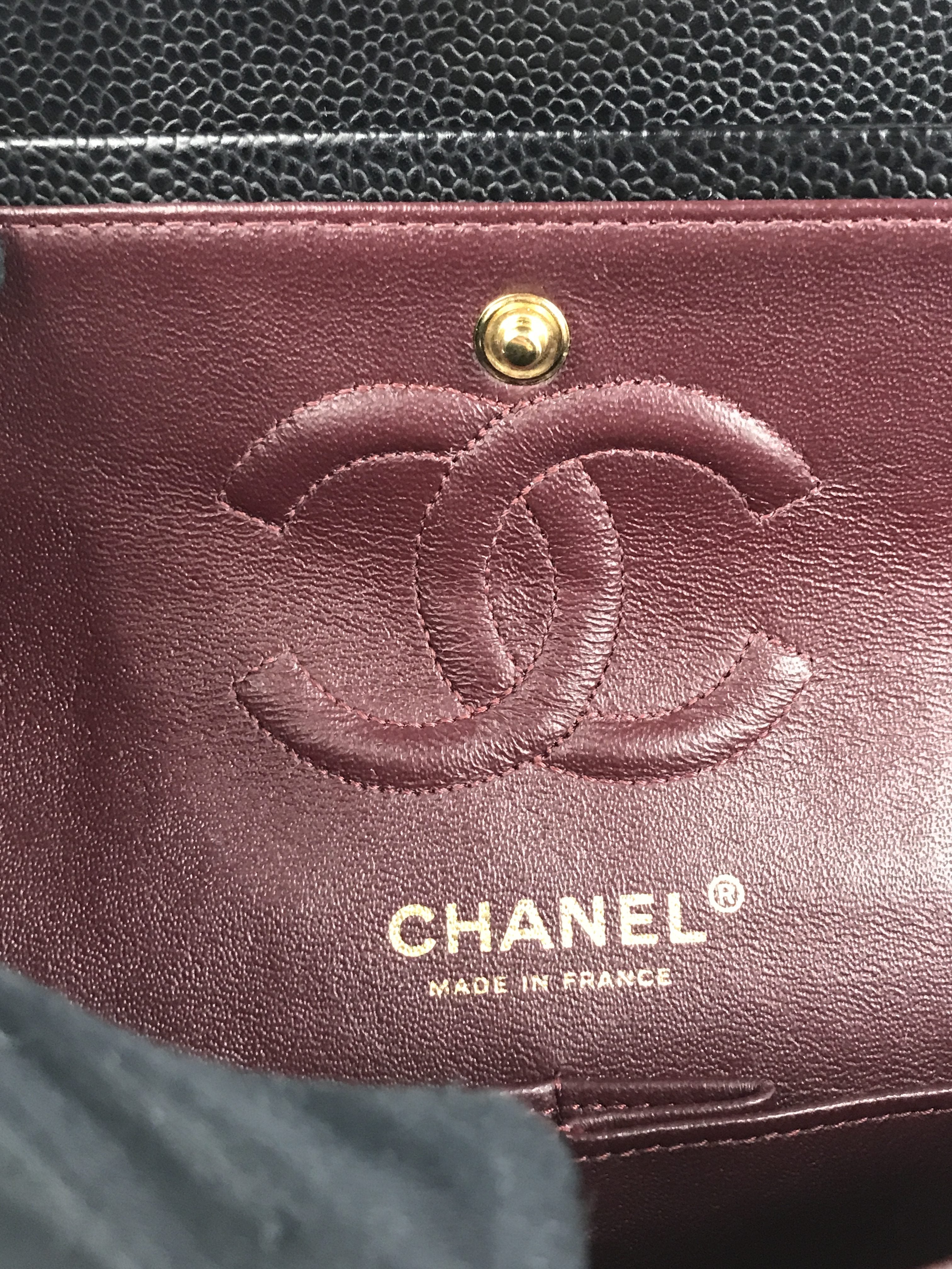 Black Caviar Small Double Flap Classic w/GHW